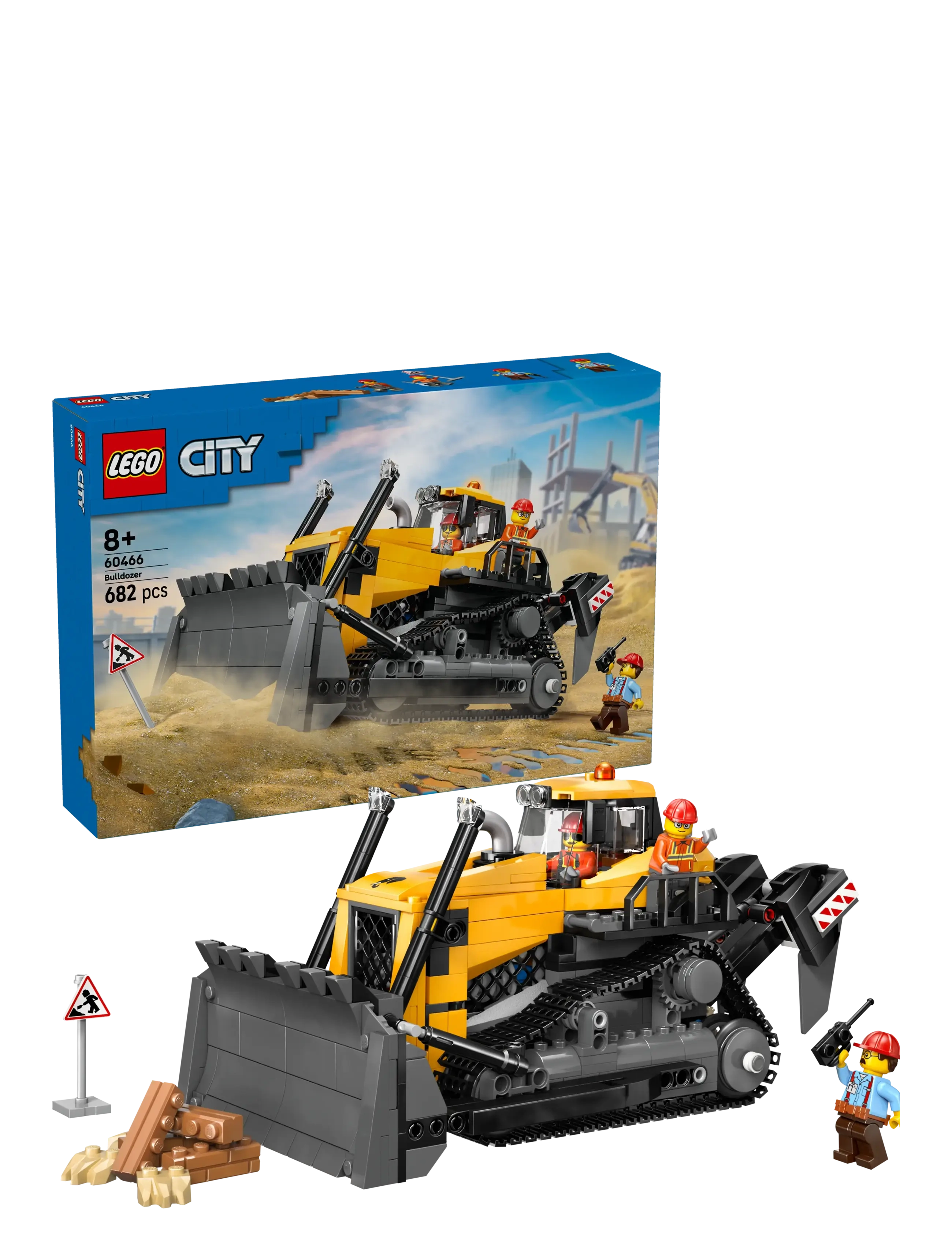 LEGO Gul Bulldozer Med Frontlæsser 60466, One Size, Lego Spielzeug, Mehrfarbig/gemustert - city, Kinder