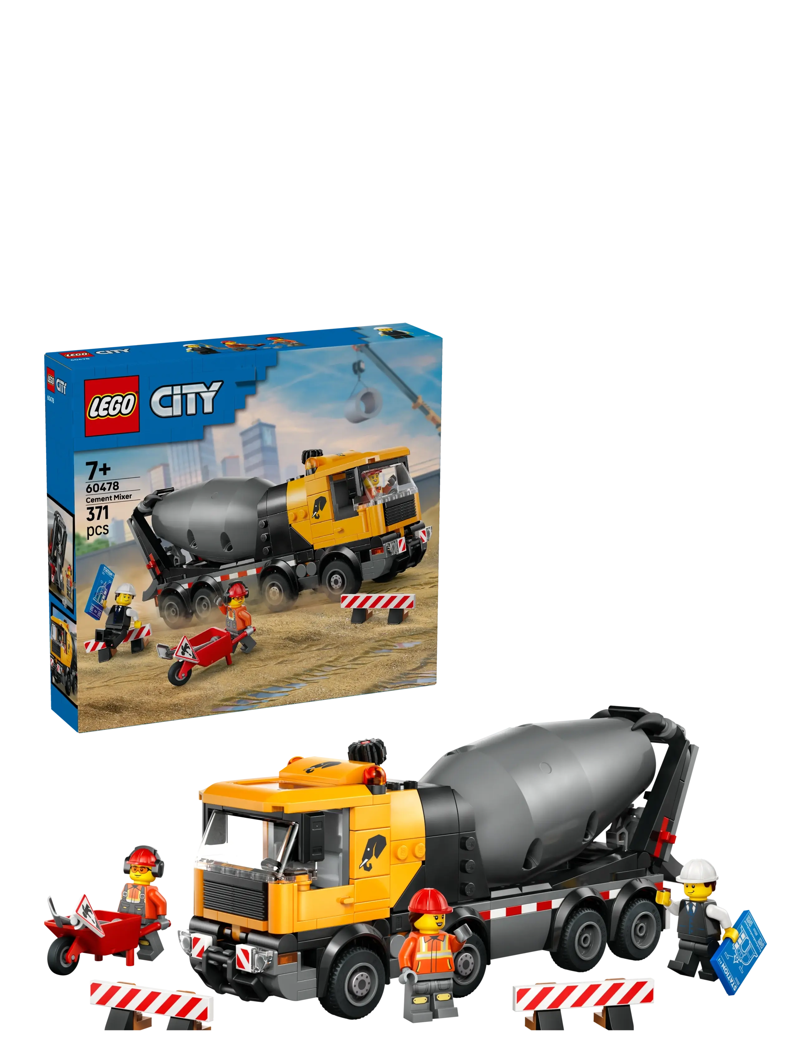 LEGO City Cement Mixer Construction Toy for Kids 60478 - Spielzeug 6-8 Jahre - MULTI / yellow