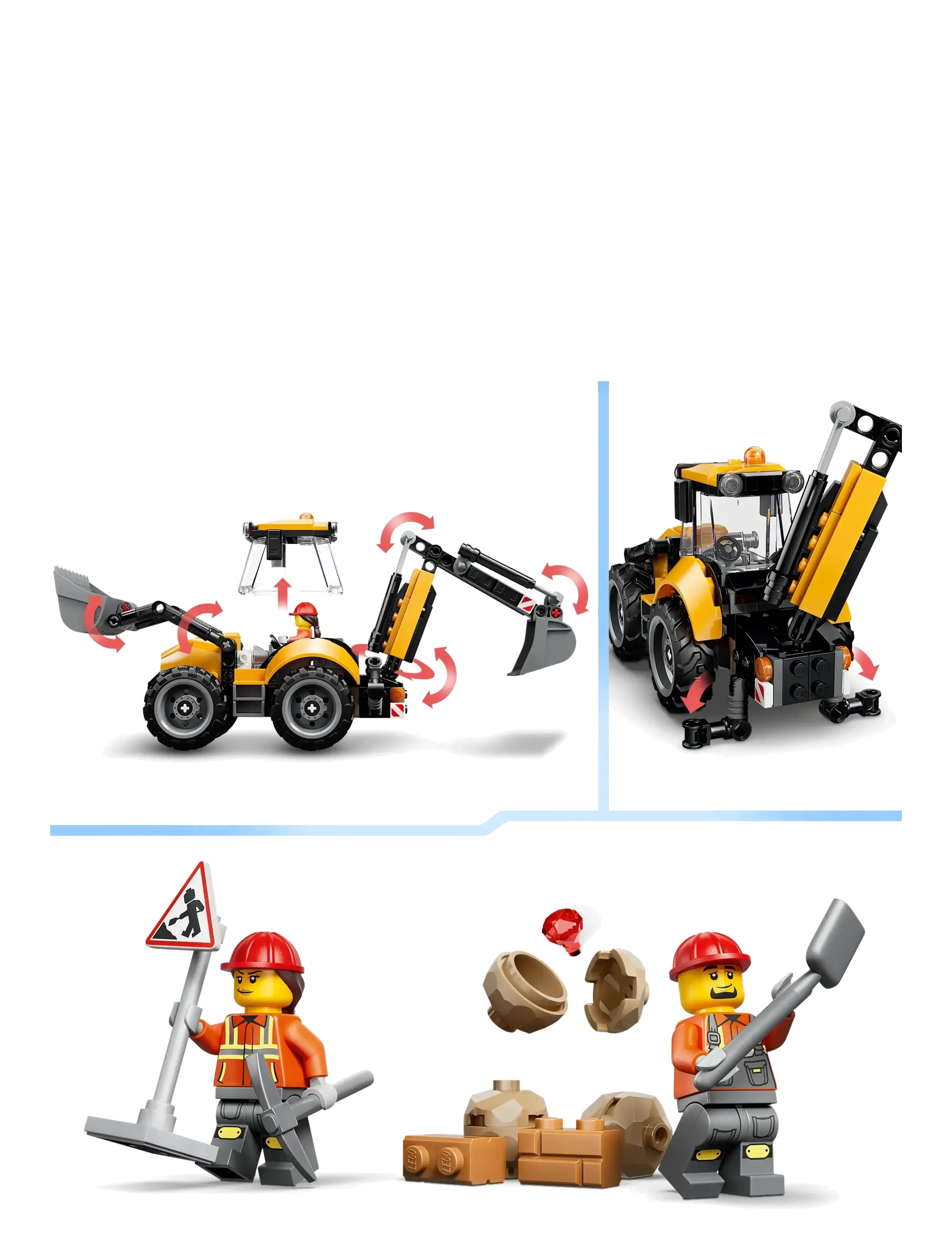 LEGO - Yellow Backhoe Loader 60480 - lego city - multi - 3