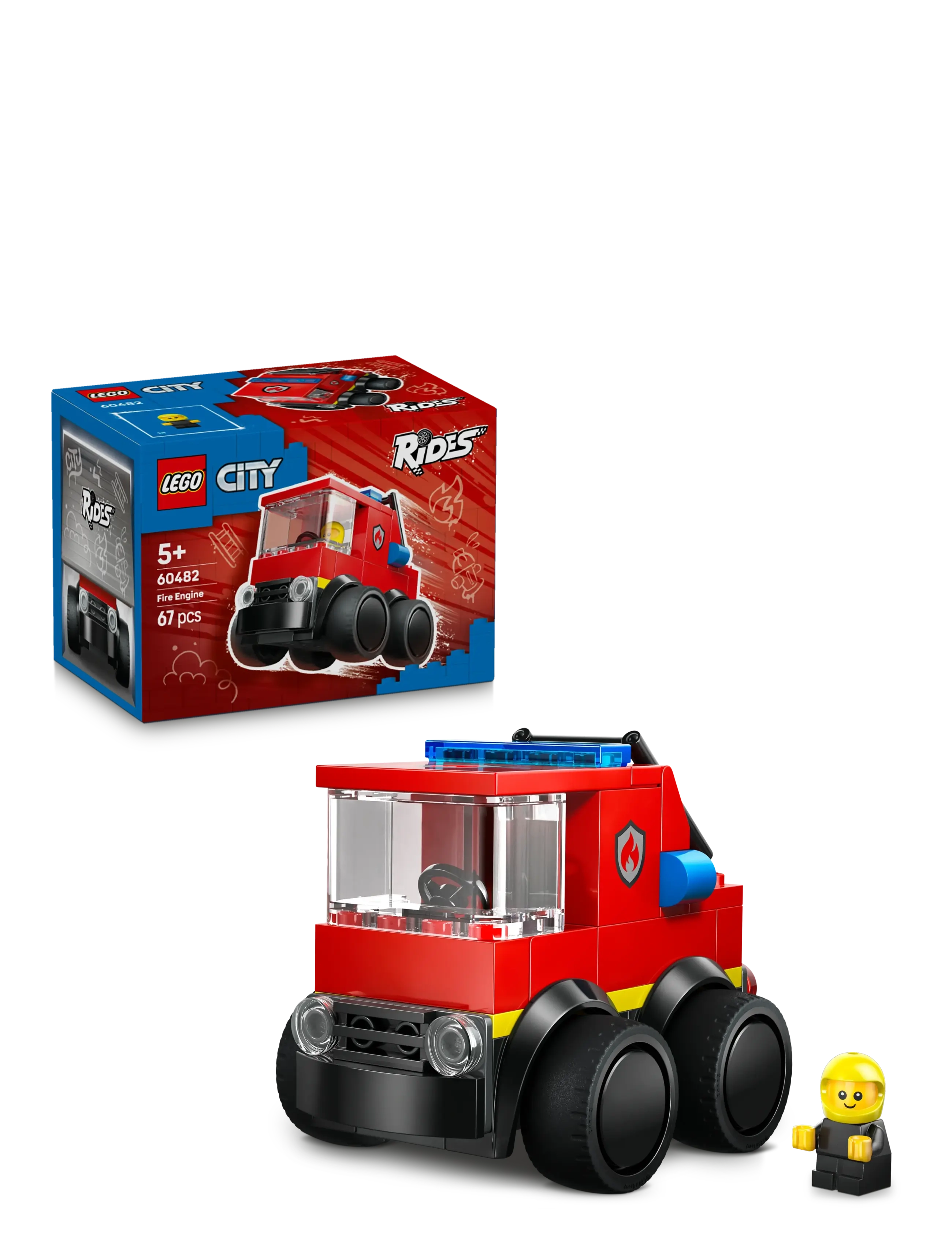 LEGO Motorer – Brandbil 60482, One Size, Toy Cars, Rot - Fire Trucks, Kinder