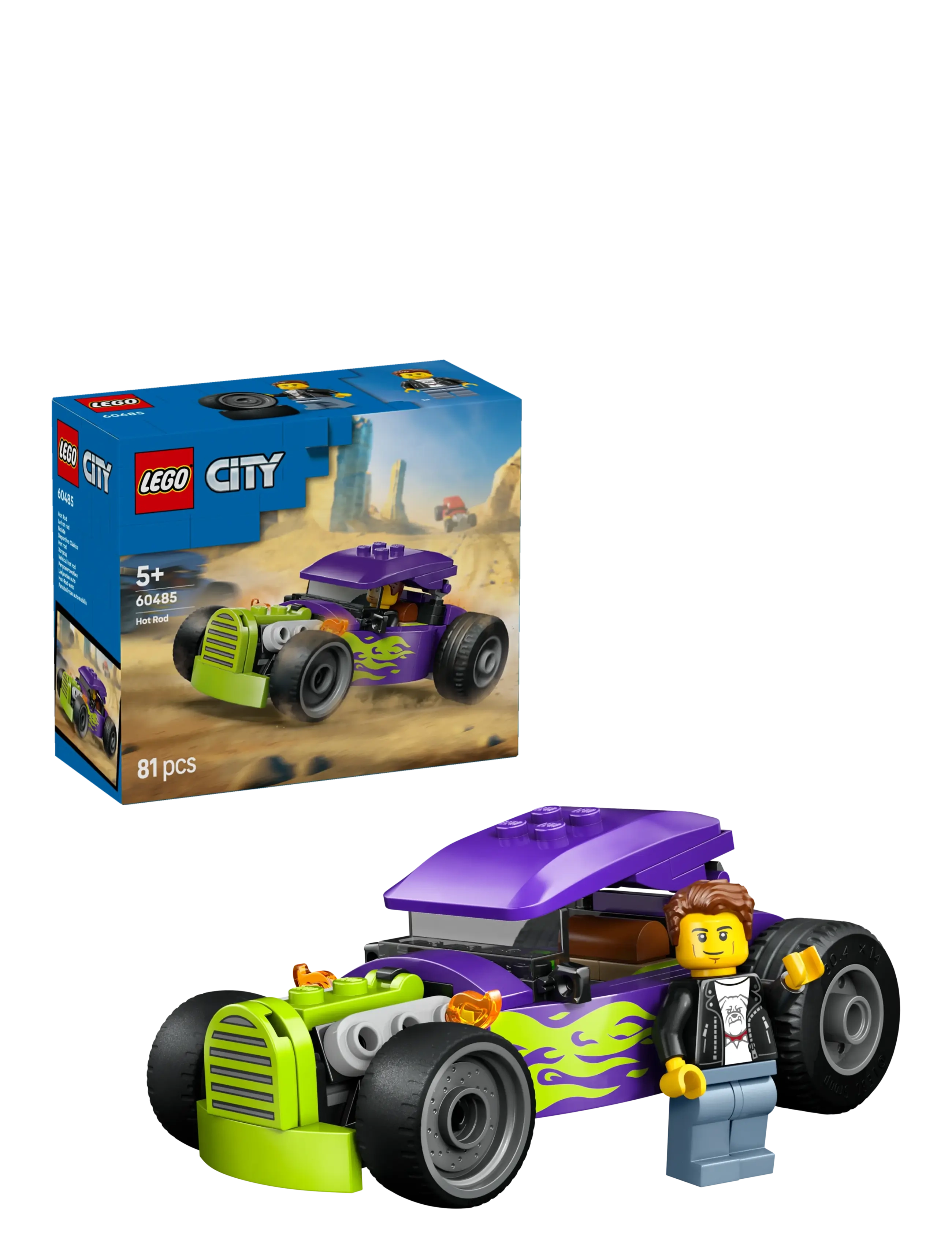 LEGO City Hot Rod Race Car Building Toy and Minifigure 60485 - LEGO City - MULTI / purple