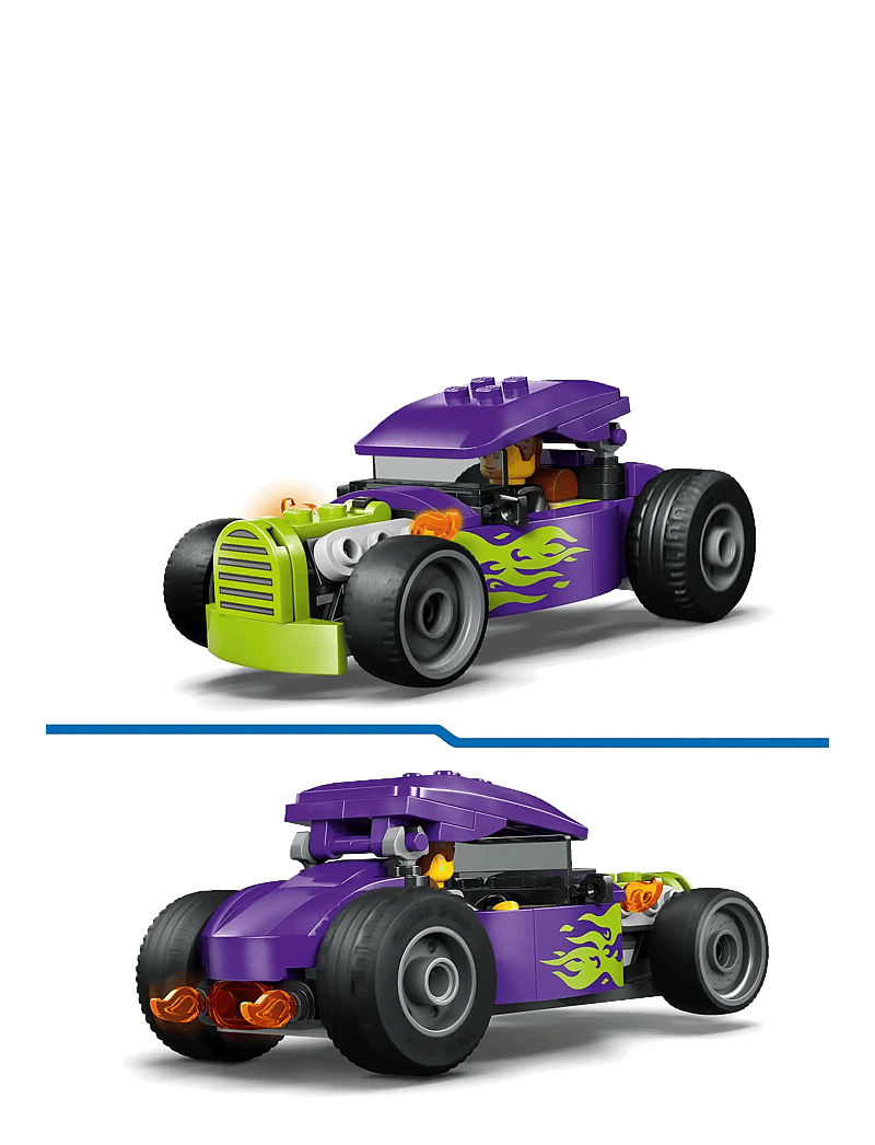 LEGO - City Hot Rod Race Car Building Toy and Minifigure 60485 - lego city - multi - 3