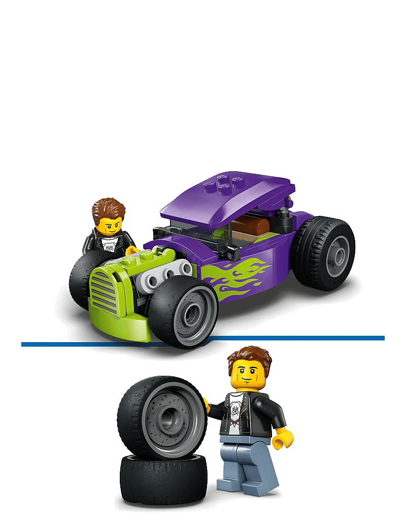 LEGO - City Hot Rod Race Car Building Toy and Minifigure 60485 - lego city - multi - 4