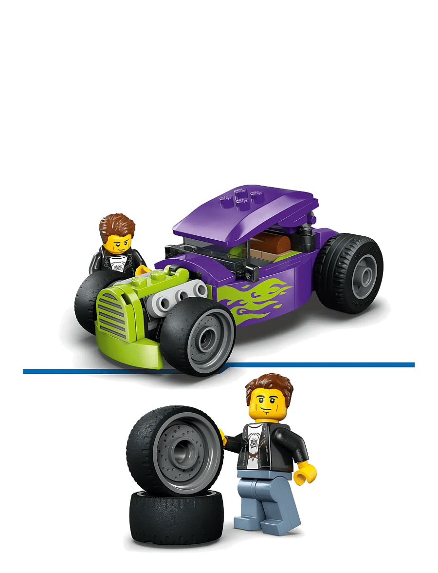 LEGO - City Hot Rod Race Car Building Toy and Minifigure 60485 - lego city - multi - 4