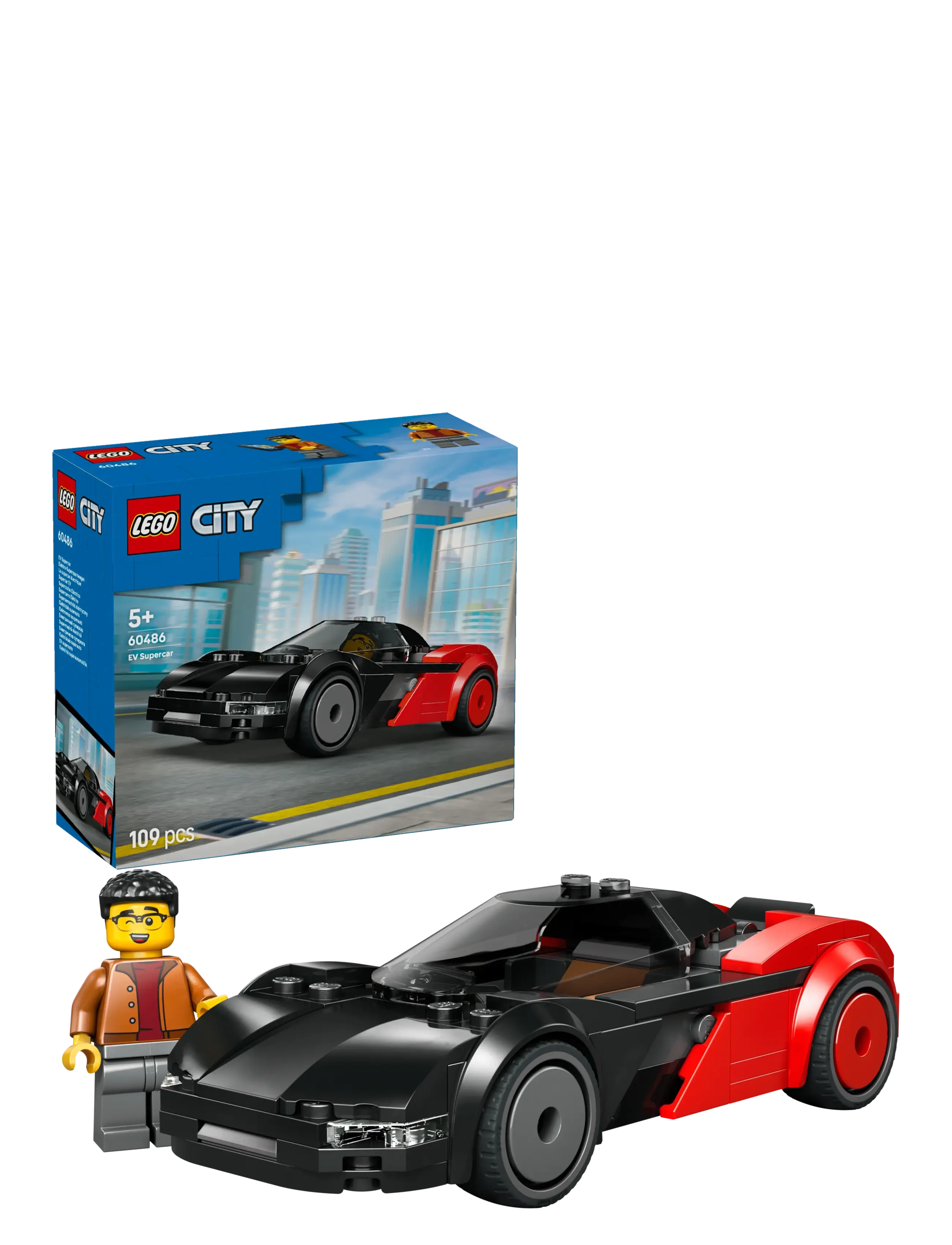 LEGO Elektrisk Superbil 60486, One Size, Lego Spielzeug, Schwarz - city, Kinder