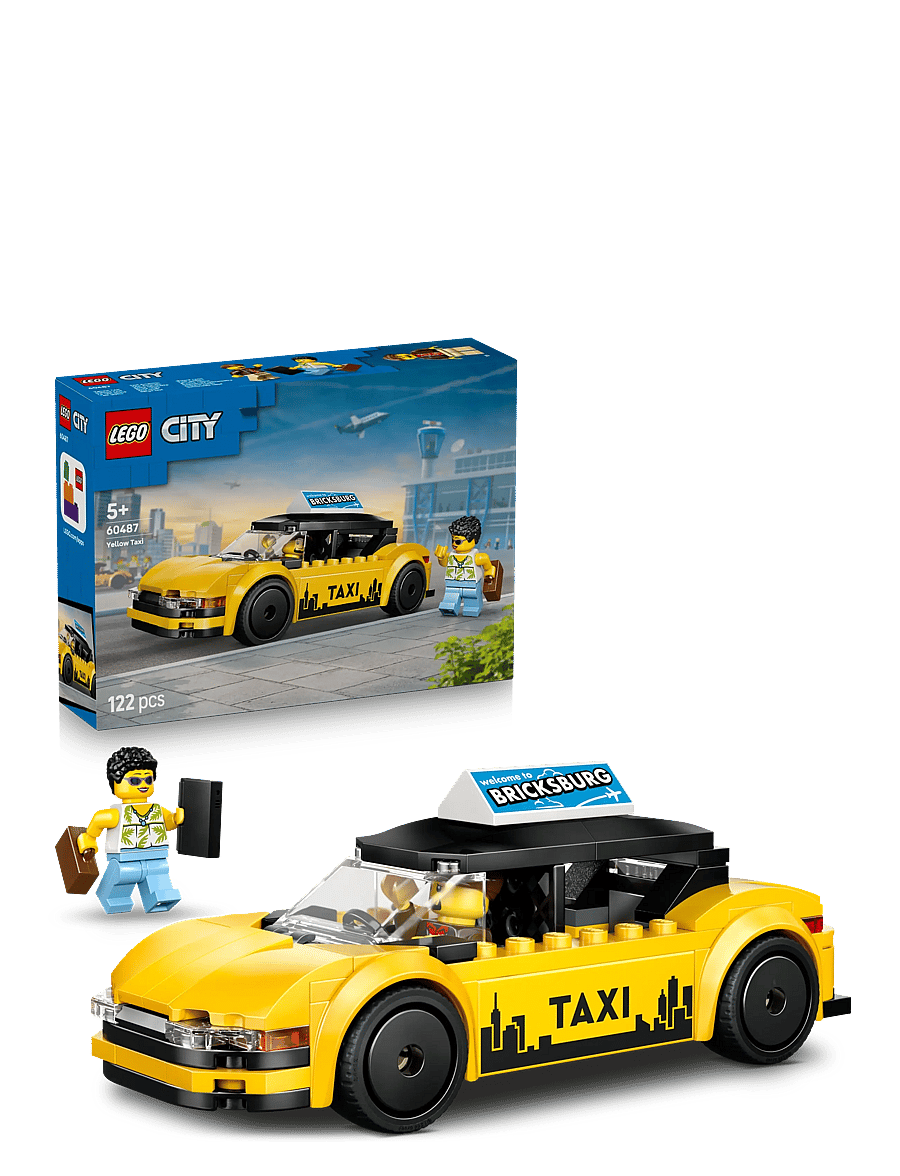 LEGO - City Yellow Taxi - Model Car Kit with 2 Minifigures 60487 - lego city - multi - 0