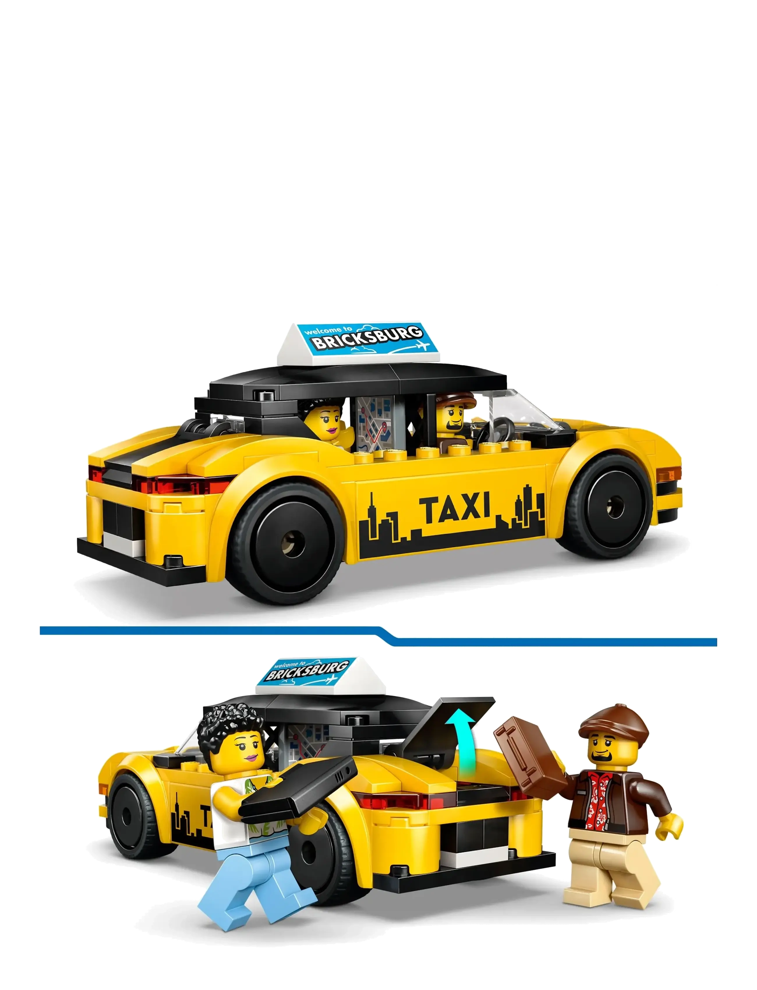 LEGO - City Yellow Taxi - Model Car Kit with 2 Minifigures 60487 - lego city - multi - 3