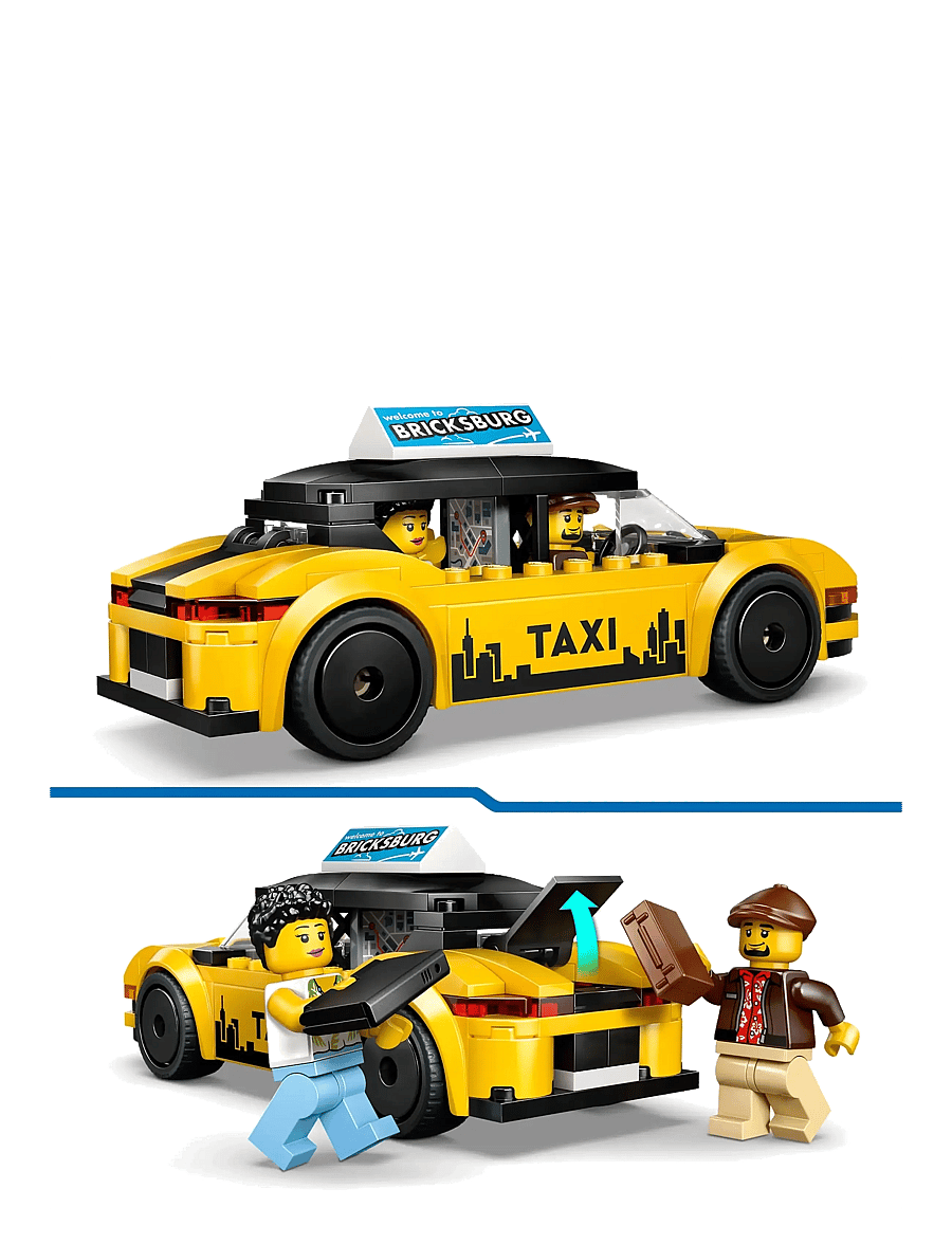 LEGO - City Yellow Taxi - Model Car Kit with 2 Minifigures 60487 - lego city - multi - 3