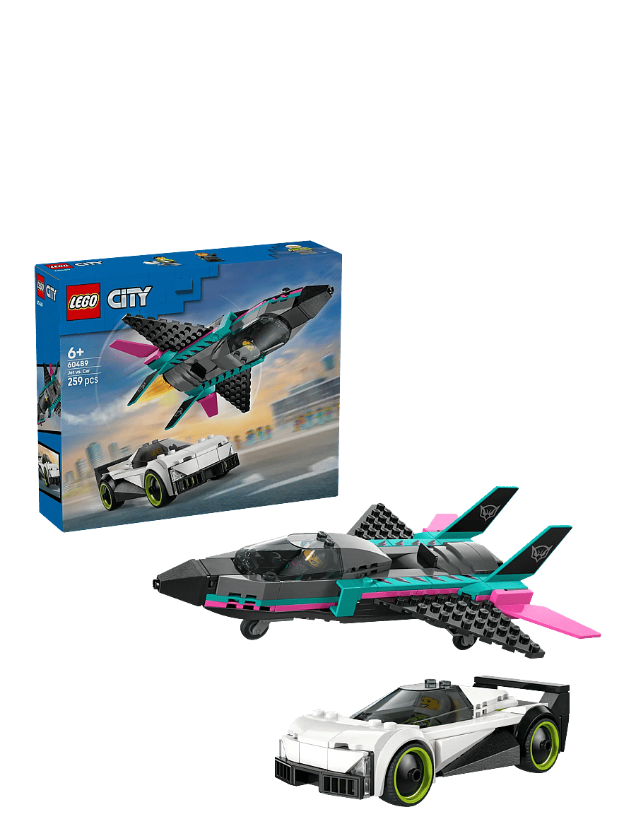 LEGO - City Jet vs. Car – Toy Cars and Jet Toy Playset - 60489 - lego city - multi - 0