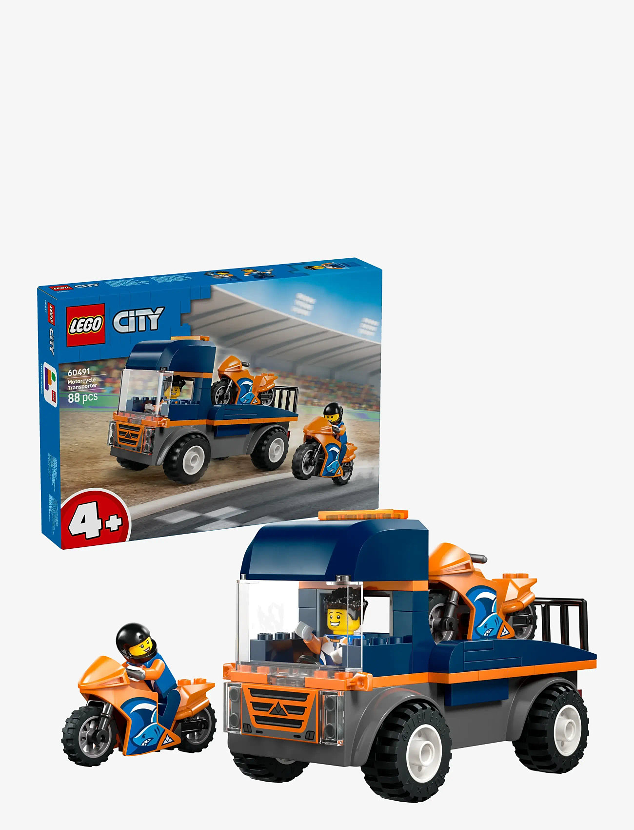 LEGO - City Motorcycle Transporter Toy and 2 Minifigures 60491 - lego city - multi - 0