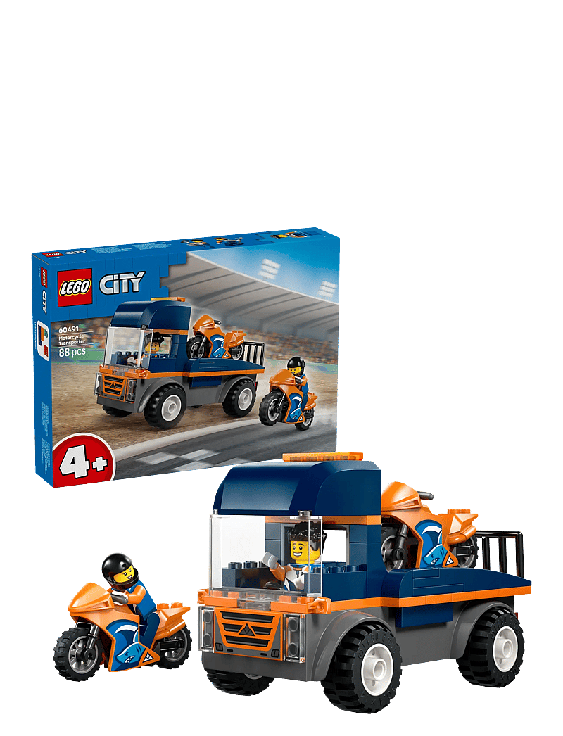 LEGO - City Motorcycle Transporter Toy and 2 Minifigures 60491 - lego city - multi - 0