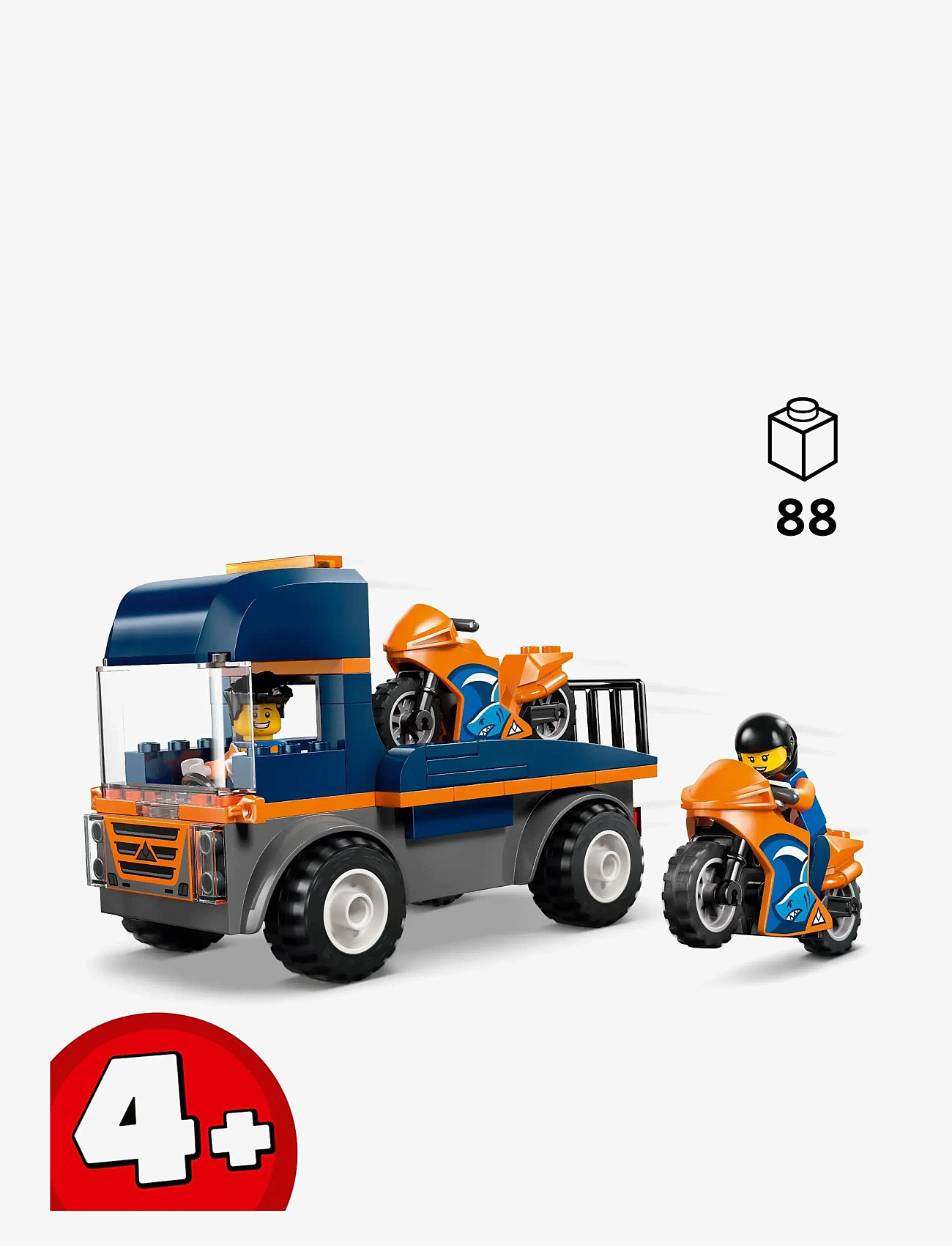 LEGO - City Motorcycle Transporter Toy and 2 Minifigures 60491 - lego city - multi - 1