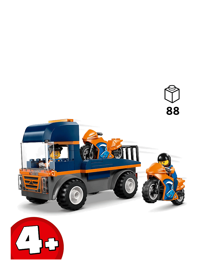 LEGO - City Motorcycle Transporter Toy and 2 Minifigures 60491 - lego city - multi - 1