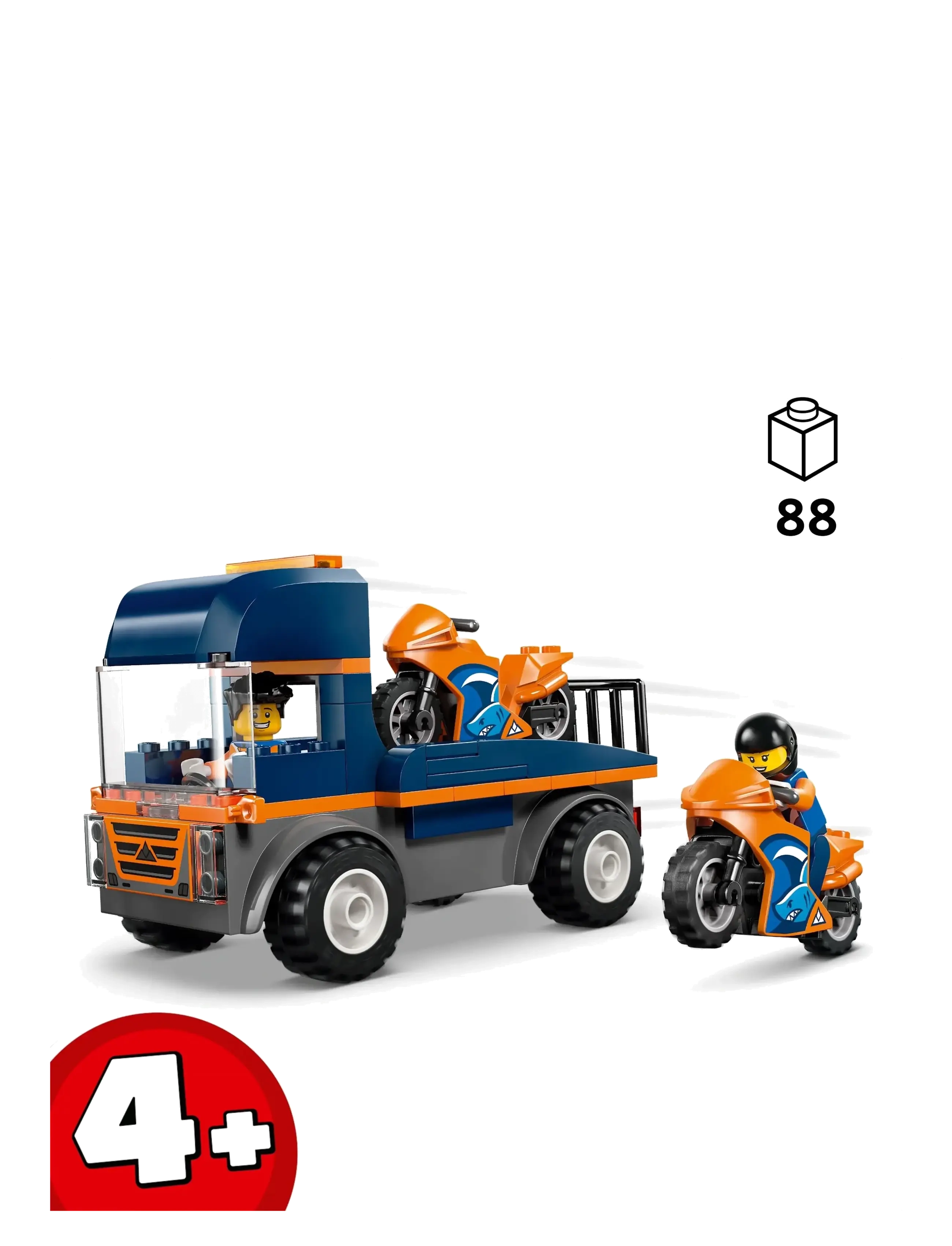 LEGO - City Motorcycle Transporter Toy and 2 Minifigures 60491 - multi - 1