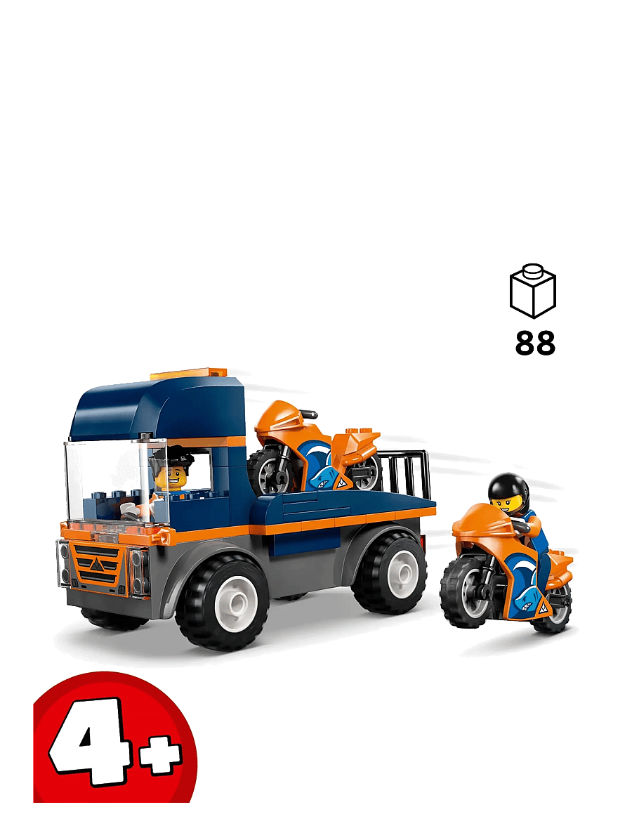 LEGO - City Motorcycle Transporter Toy and 2 Minifigures 60491 - multi - 1