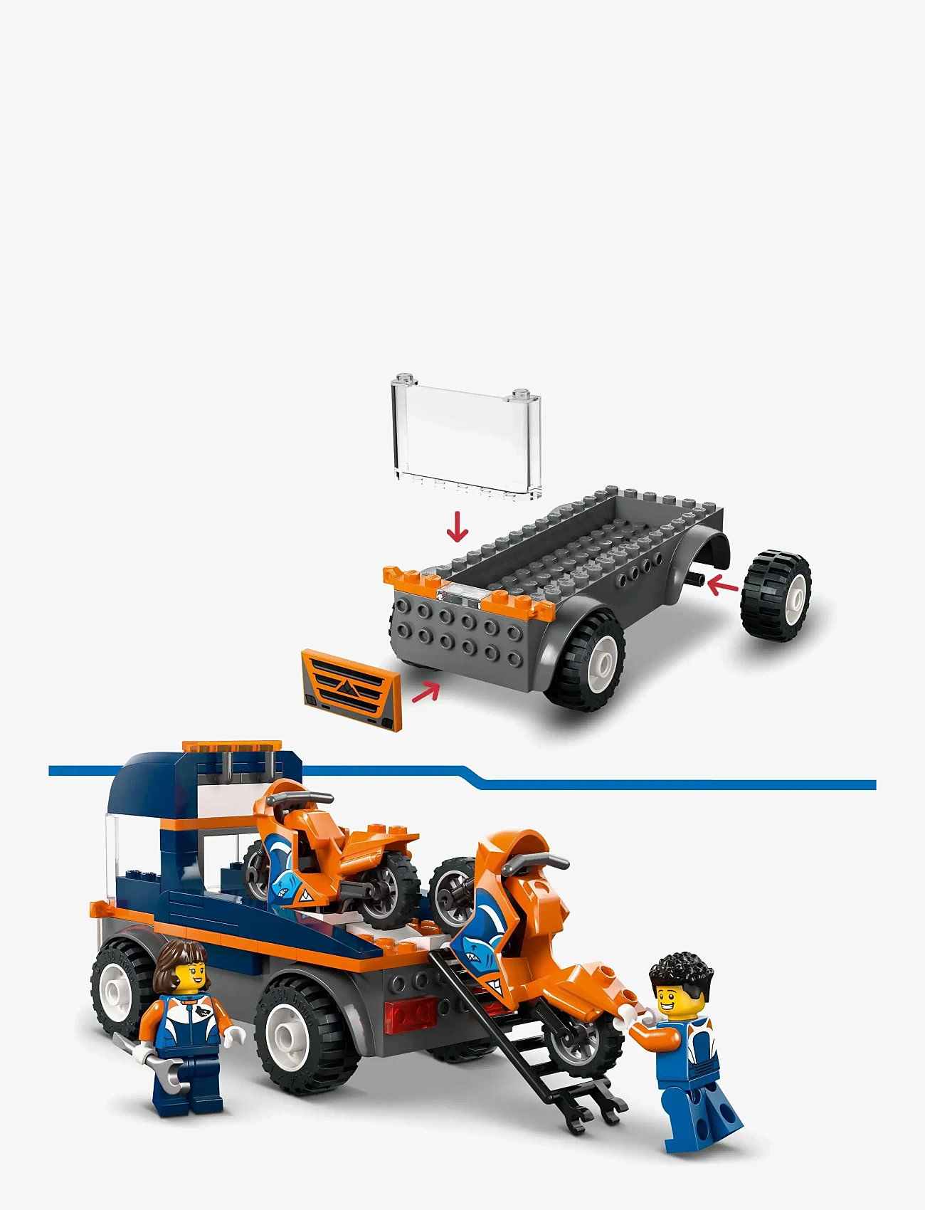 LEGO - City Motorcycle Transporter Toy and 2 Minifigures 60491 - lego city - multi - 2