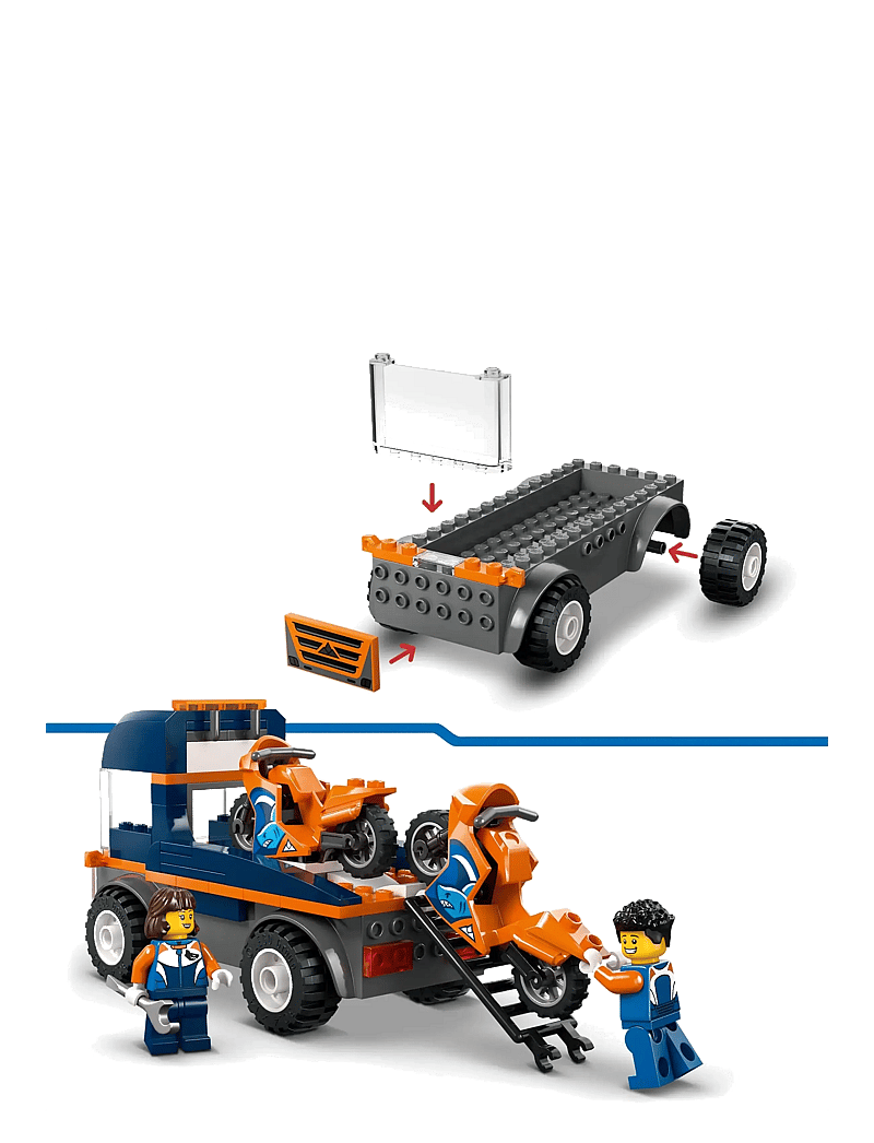 LEGO - City Motorcycle Transporter Toy and 2 Minifigures 60491 - lego city - multi - 2