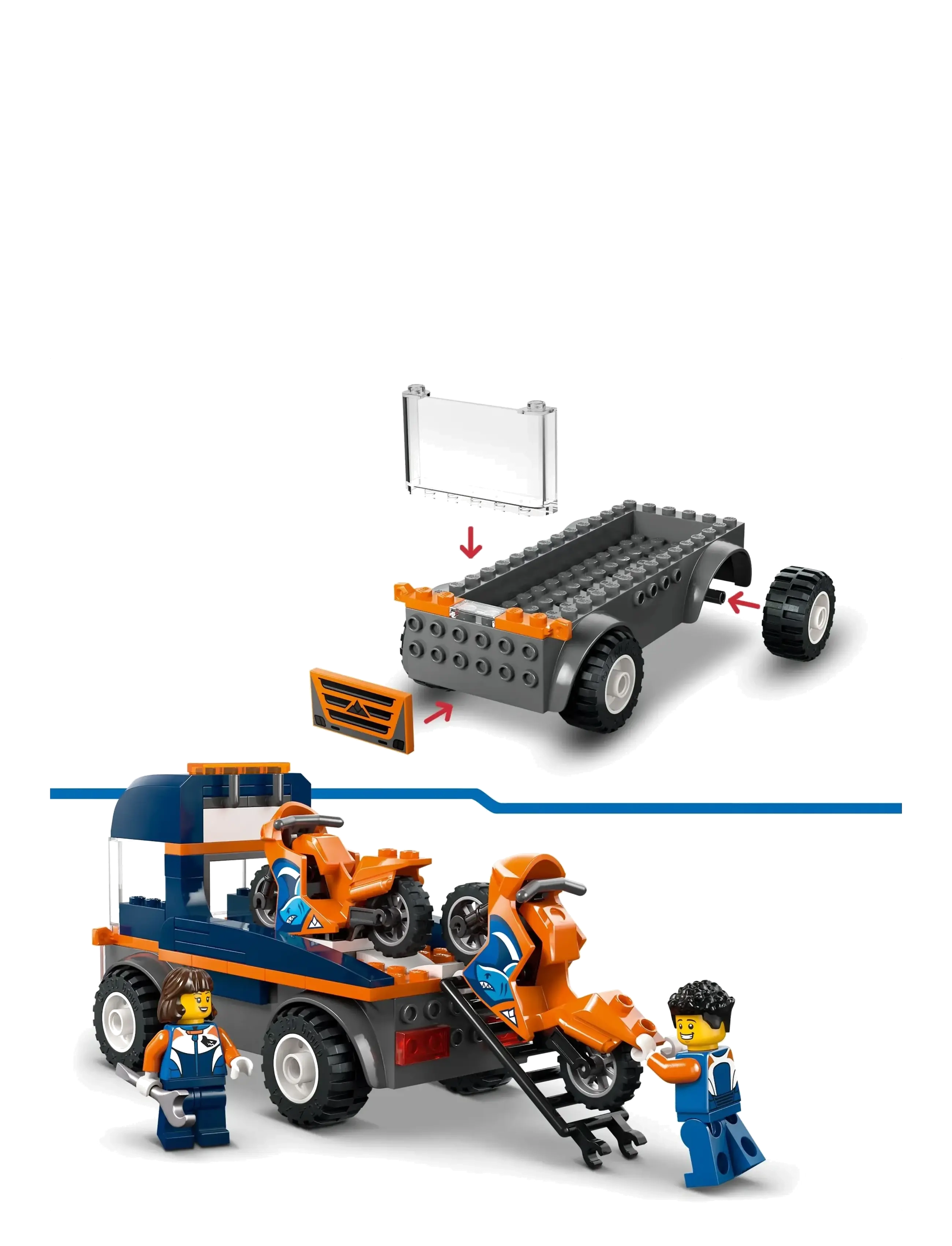 LEGO - City Motorcycle Transporter Toy and 2 Minifigures 60491 - multi - 2