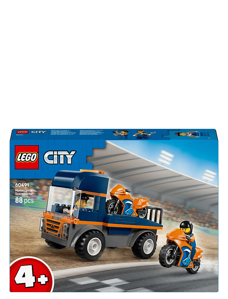 LEGO - City Motorcycle Transporter Toy and 2 Minifigures 60491 - lego city - multi - 4