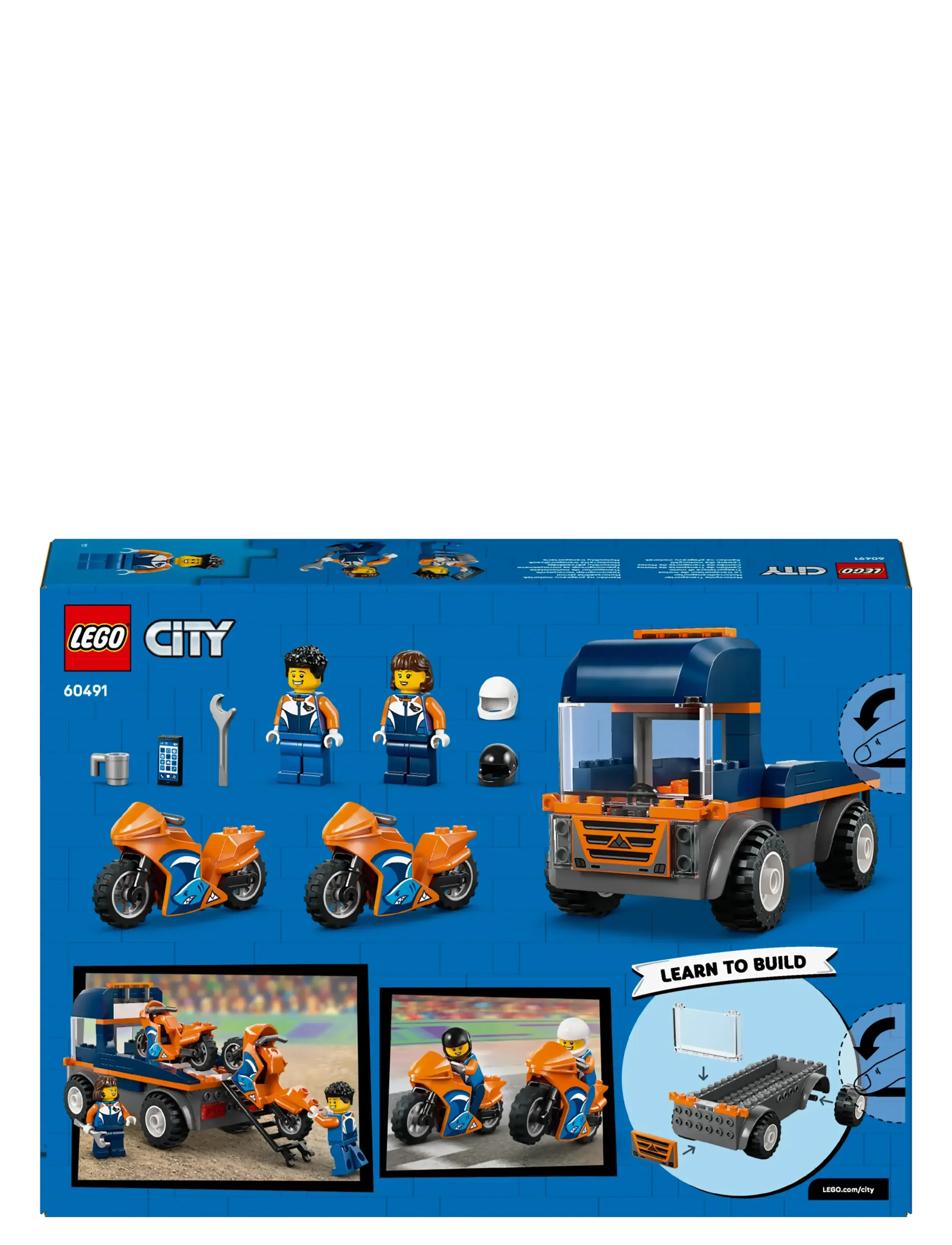 LEGO - City Motorcycle Transporter Toy and 2 Minifigures 60491 - multi - 5