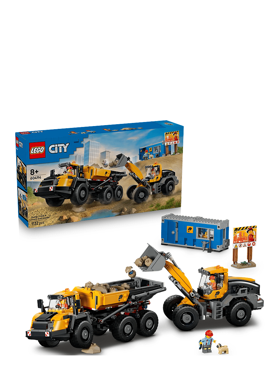 LEGO - City Dump Truck & Front End Loader - Construction Toy 60494 - lego city - multi - 0