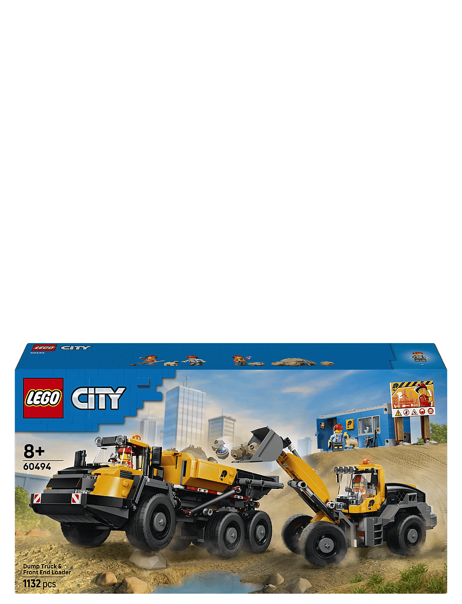 LEGO - City Dump Truck & Front End Loader - Construction Toy 60494 - lego city - multi - 4