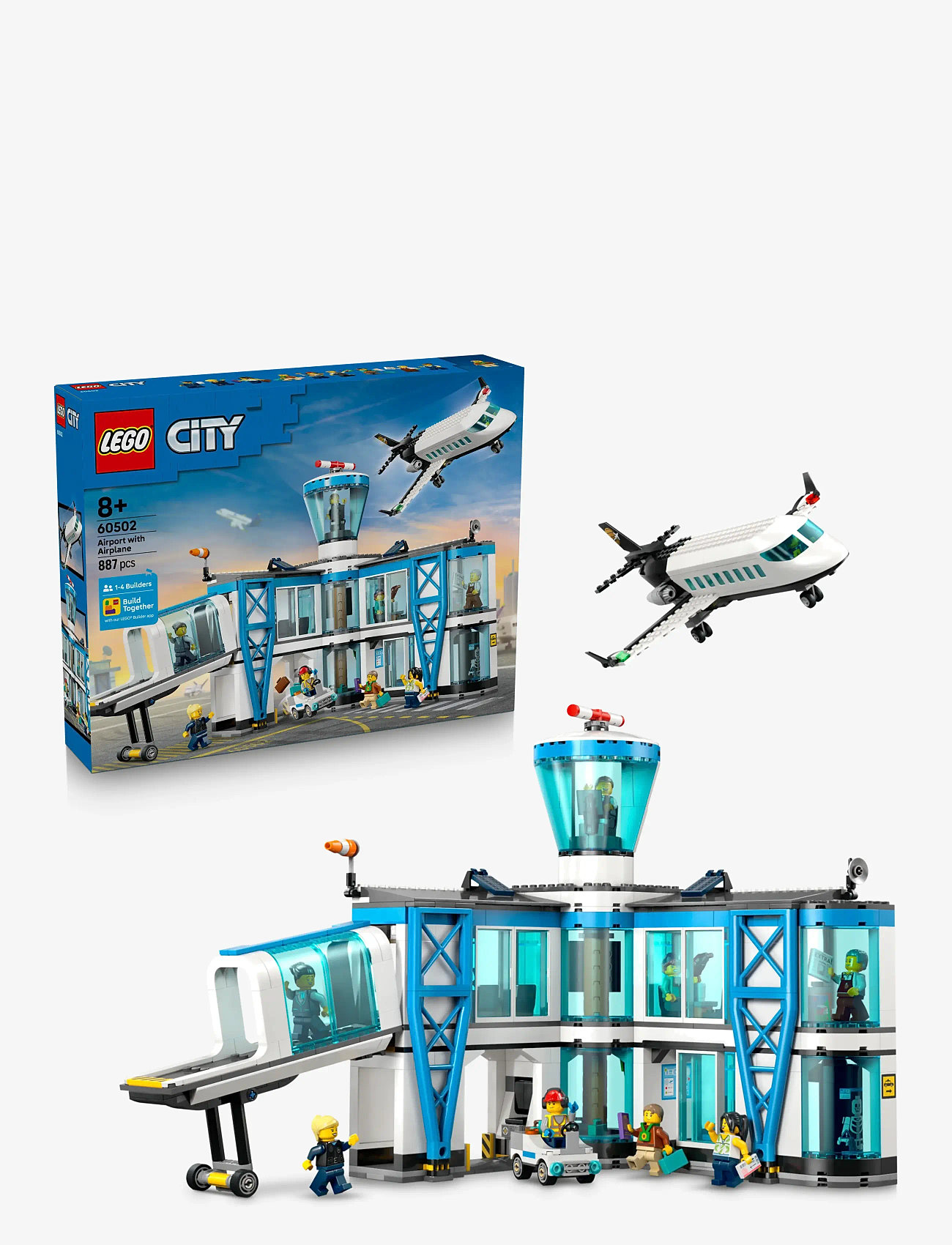 LEGO - City Airport with Airplane - Toy Model Airport Set - 60502 - lego city - multi - 0