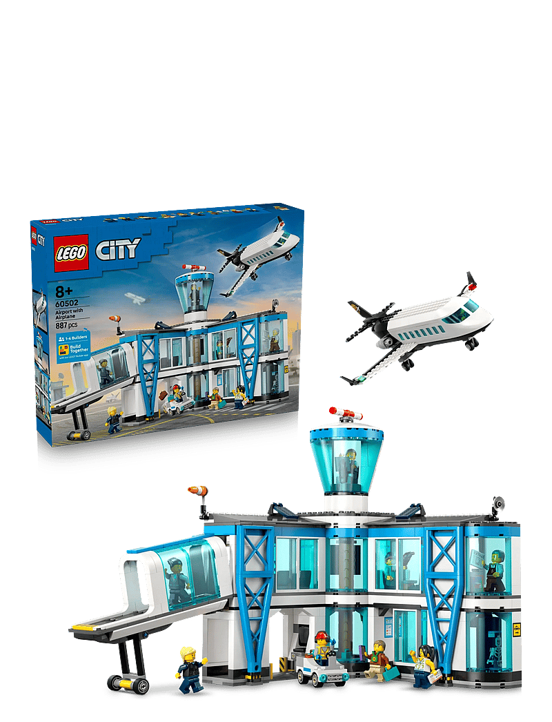 LEGO - City Airport with Airplane - Toy Model Airport Set - 60502 - multi - 0