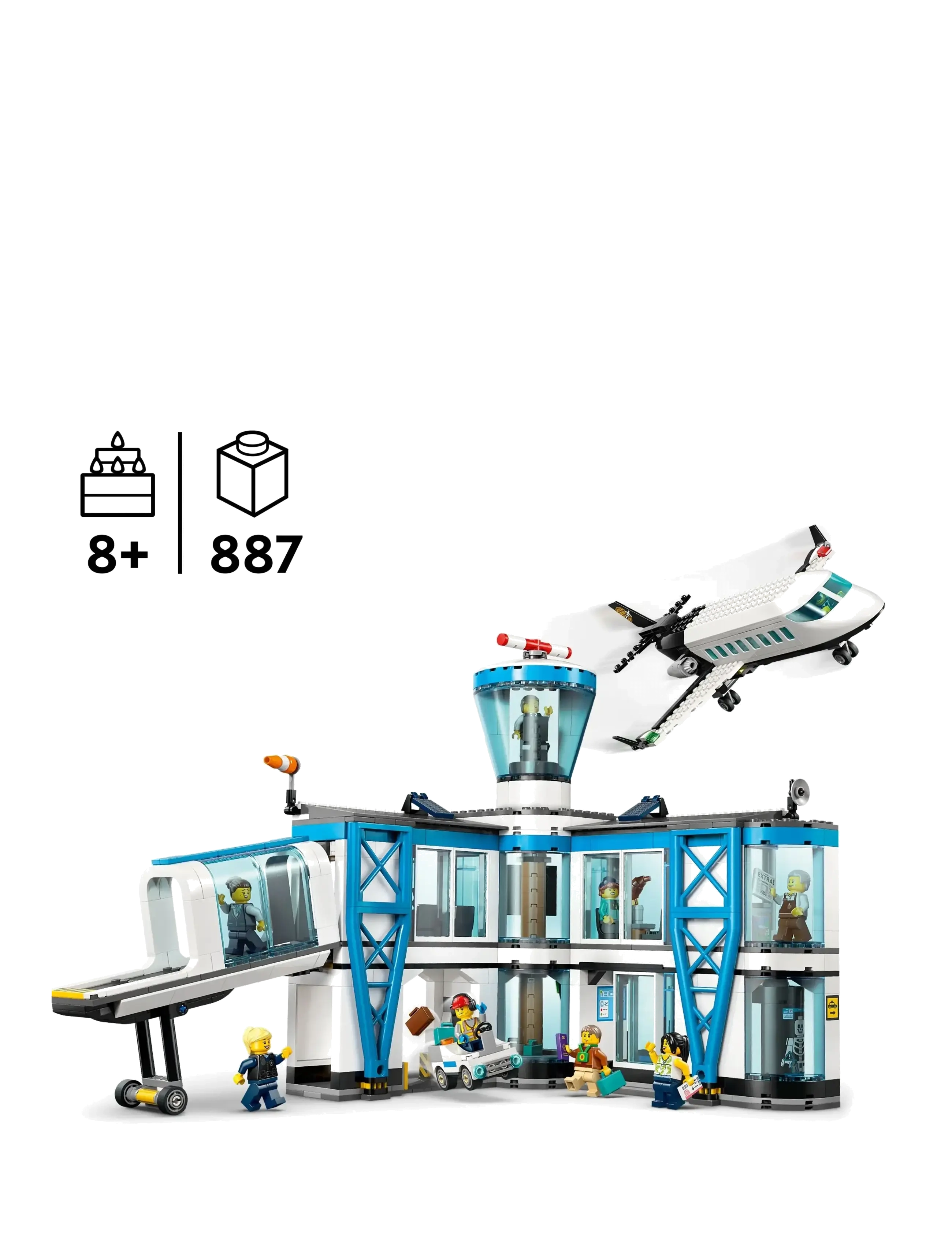LEGO - City Airport with Airplane - Toy Model Airport Set - 60502 - lego city - multi - 1