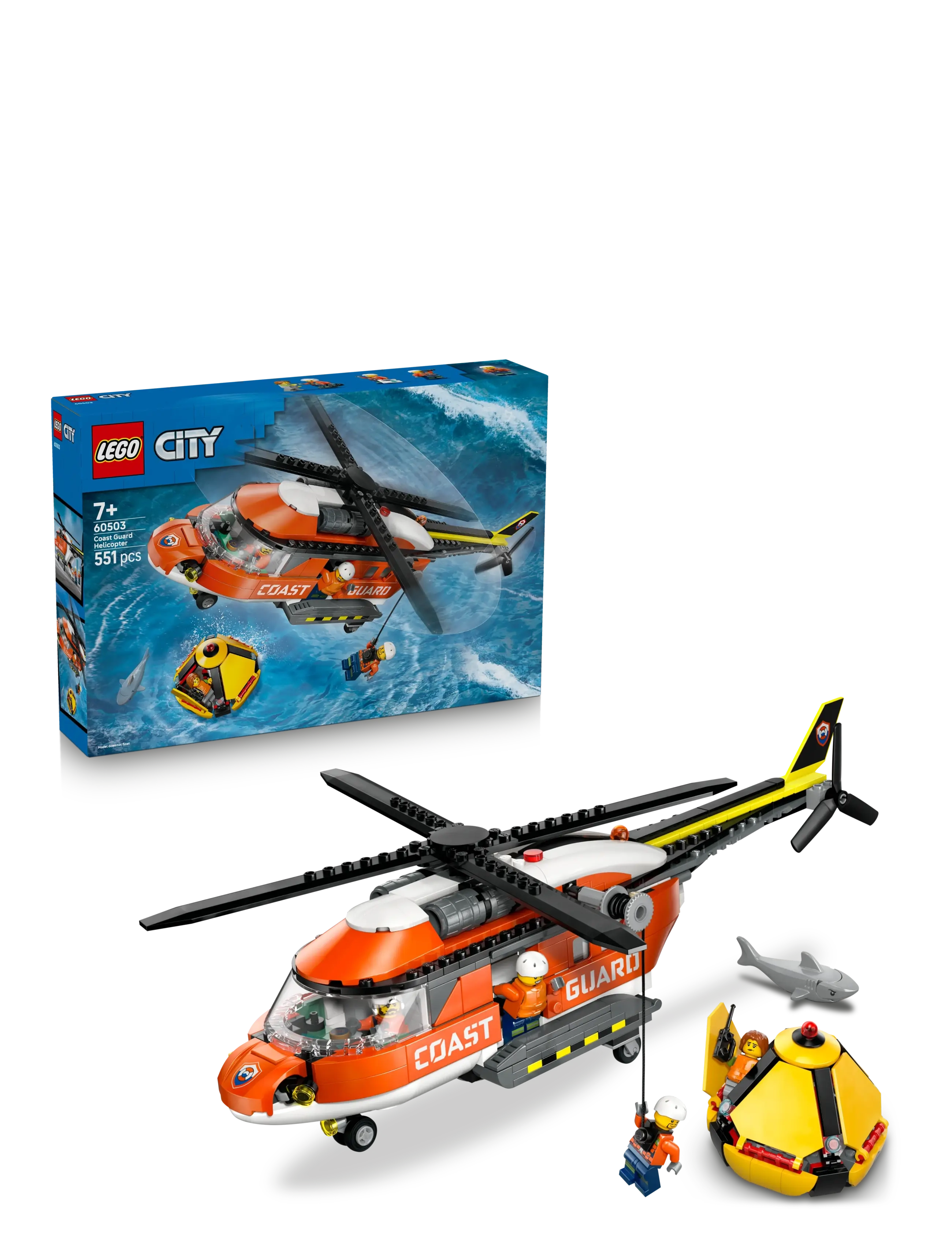 LEGO City Coast Guard Helicopter Toy Building Set 60503 - LEGO City - MULTI / orange