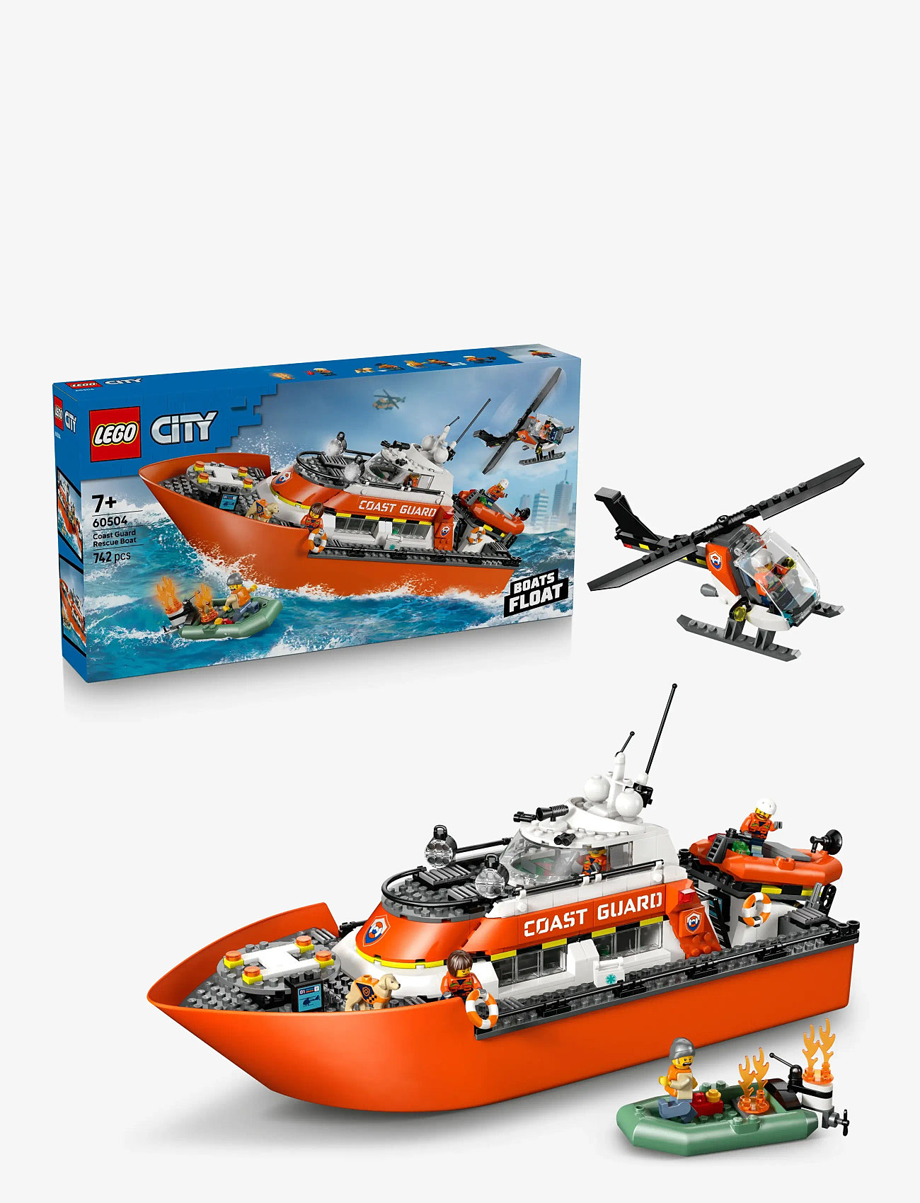 LEGO - Kystvagtens redningsbåd og helikopter 60504 - lego city - multi - 0