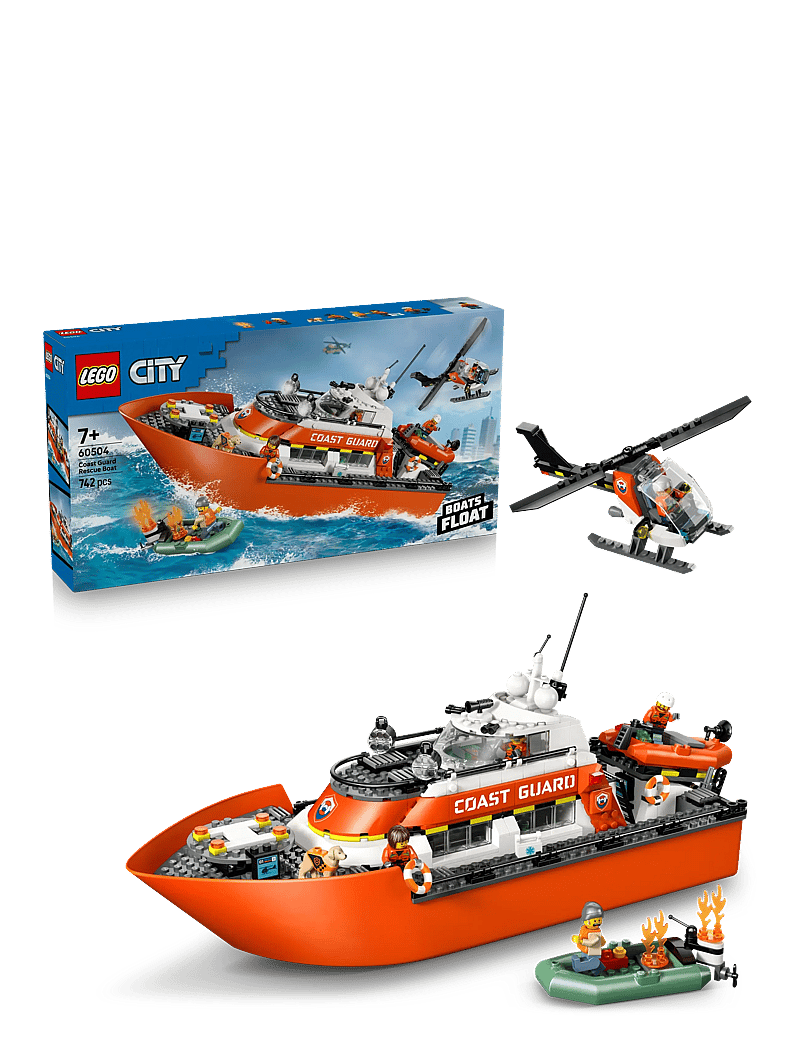 LEGO - City Coast Guard Rescue Boat & Helicopter Playset 60504 - lego city - multi - 0