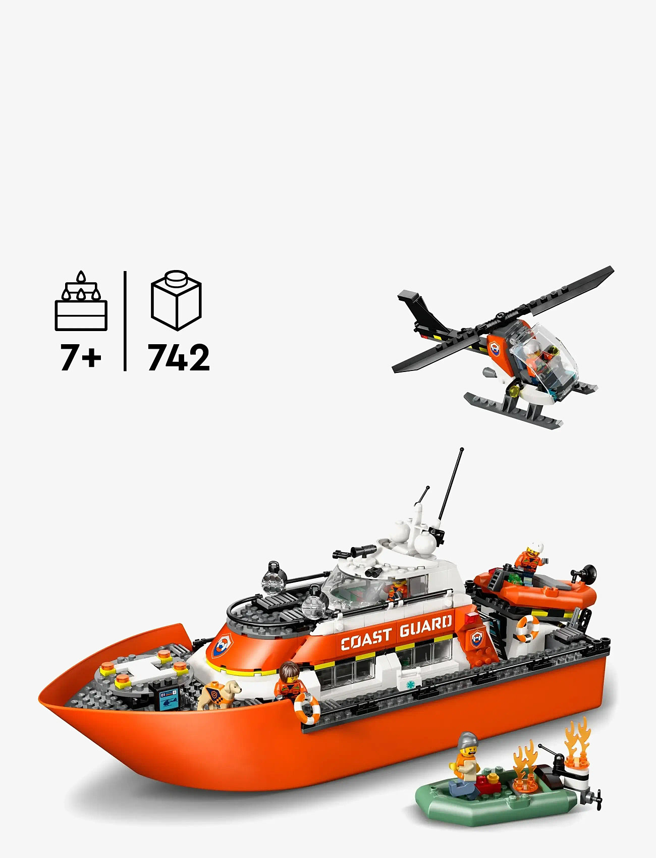 LEGO - Kystvagtens redningsbåd og helikopter 60504 - lego city - multi - 1