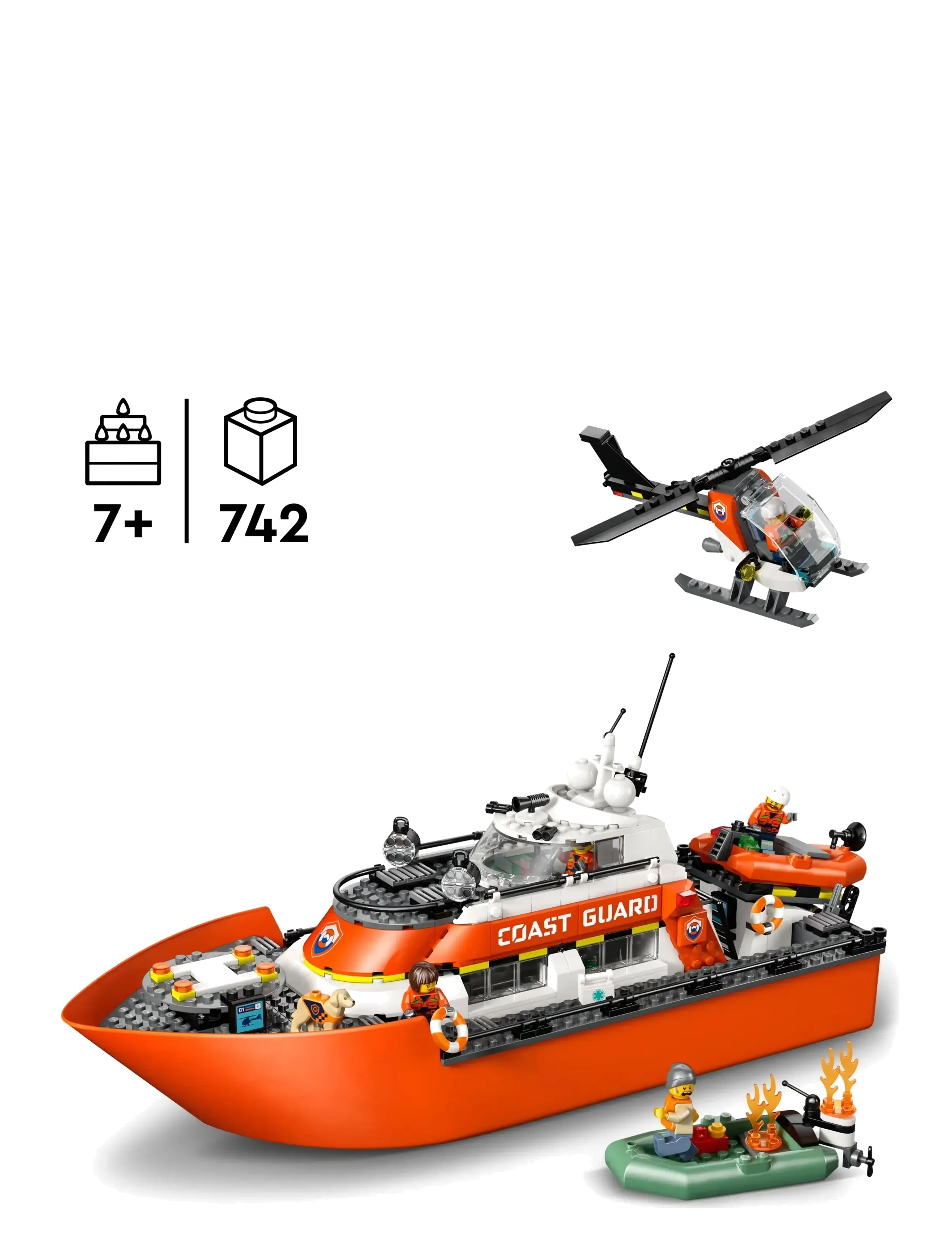 LEGO - City Coast Guard Rescue Boat & Helicopter Playset 60504 - lego city - multi - 1