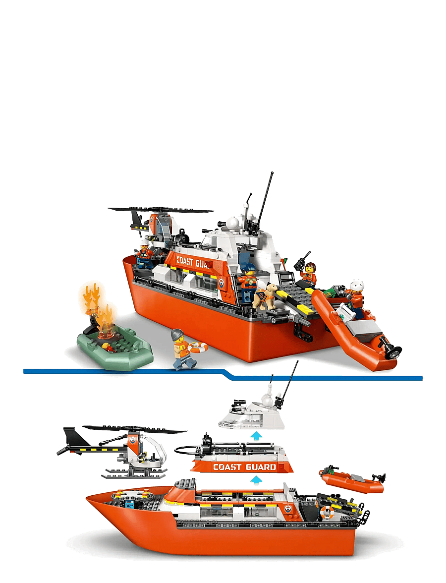 LEGO - City Coast Guard Rescue Boat & Helicopter Playset 60504 - lego city - multi - 3