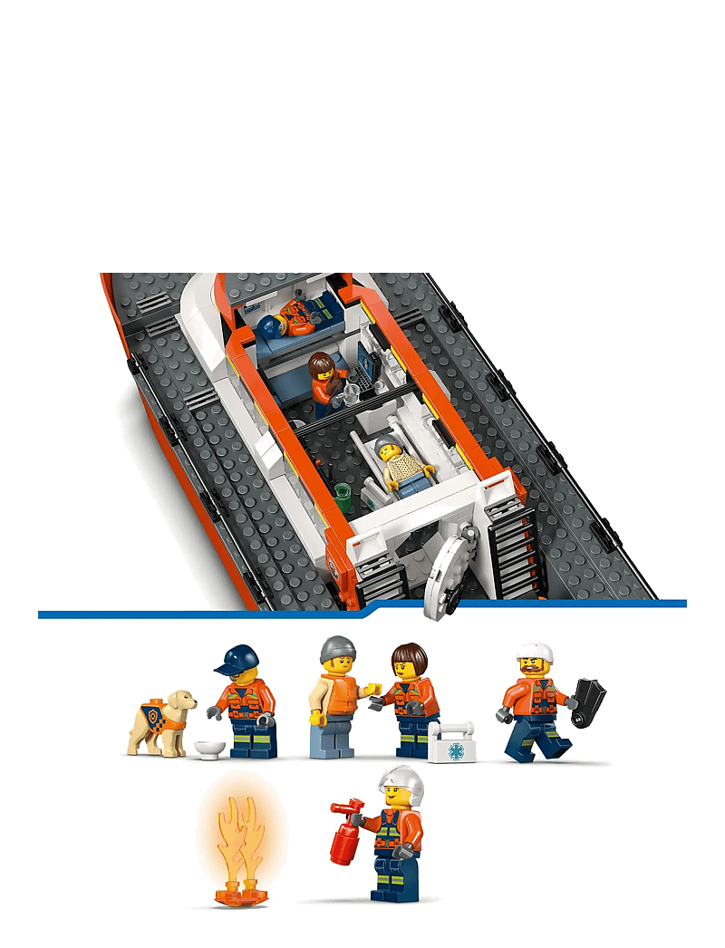 LEGO - City Coast Guard Rescue Boat & Helicopter Playset 60504 - lego city - multi - 4