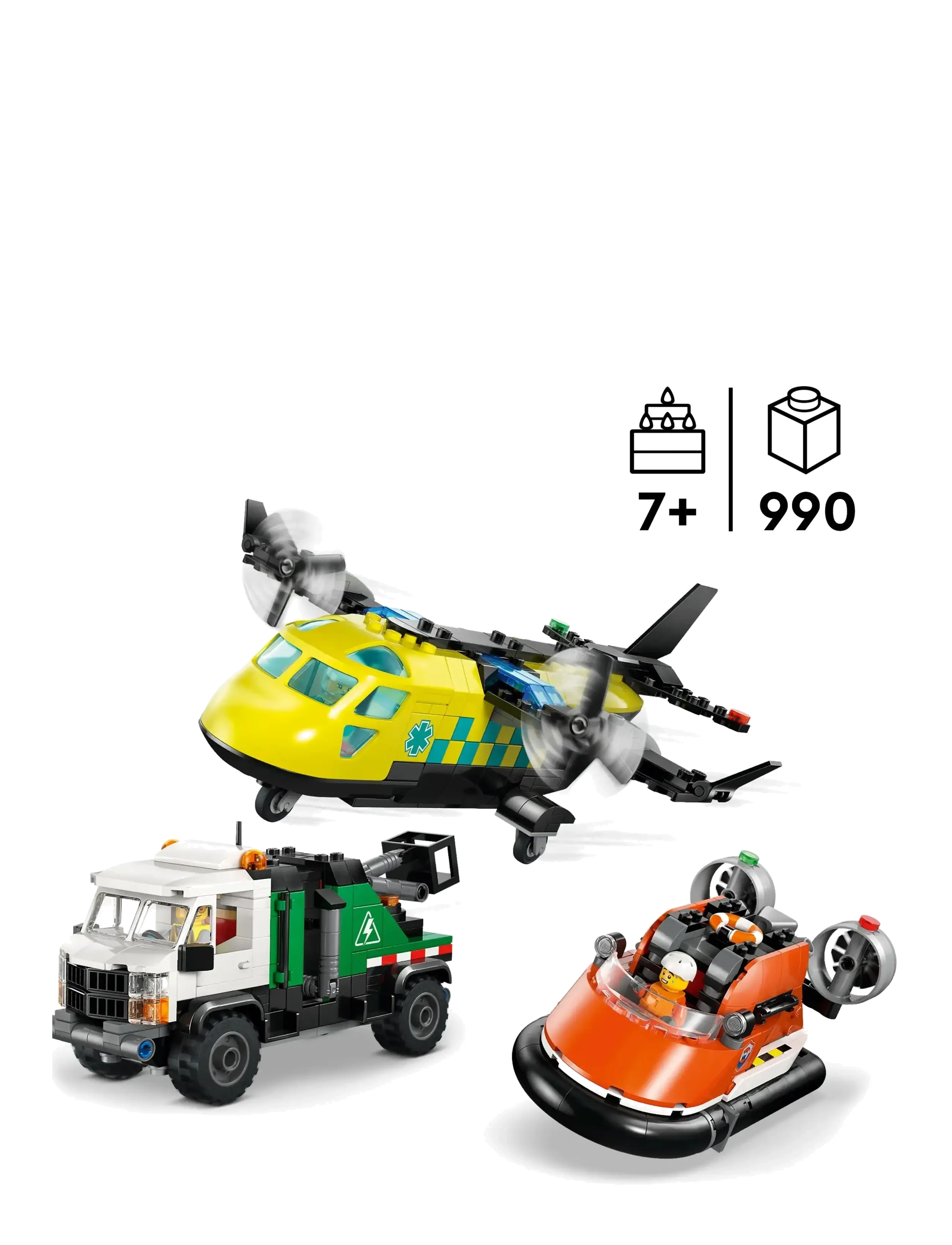 LEGO - Remix – Fly, servicevogn og luftpudebåd 60505 - lego city - multi - 1