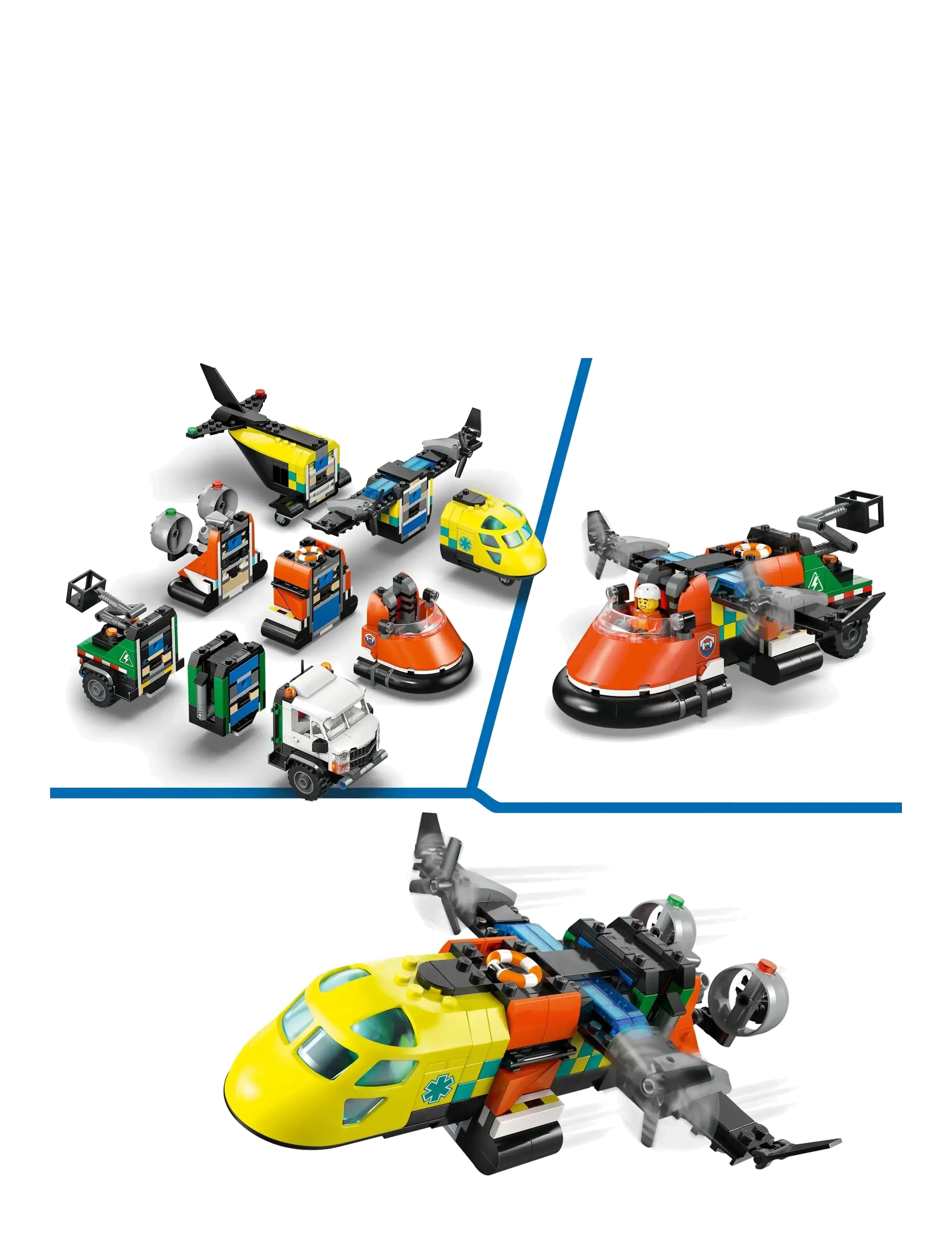 LEGO - Remix – Fly, servicevogn og luftpudebåd 60505 - lego city - multi - 3