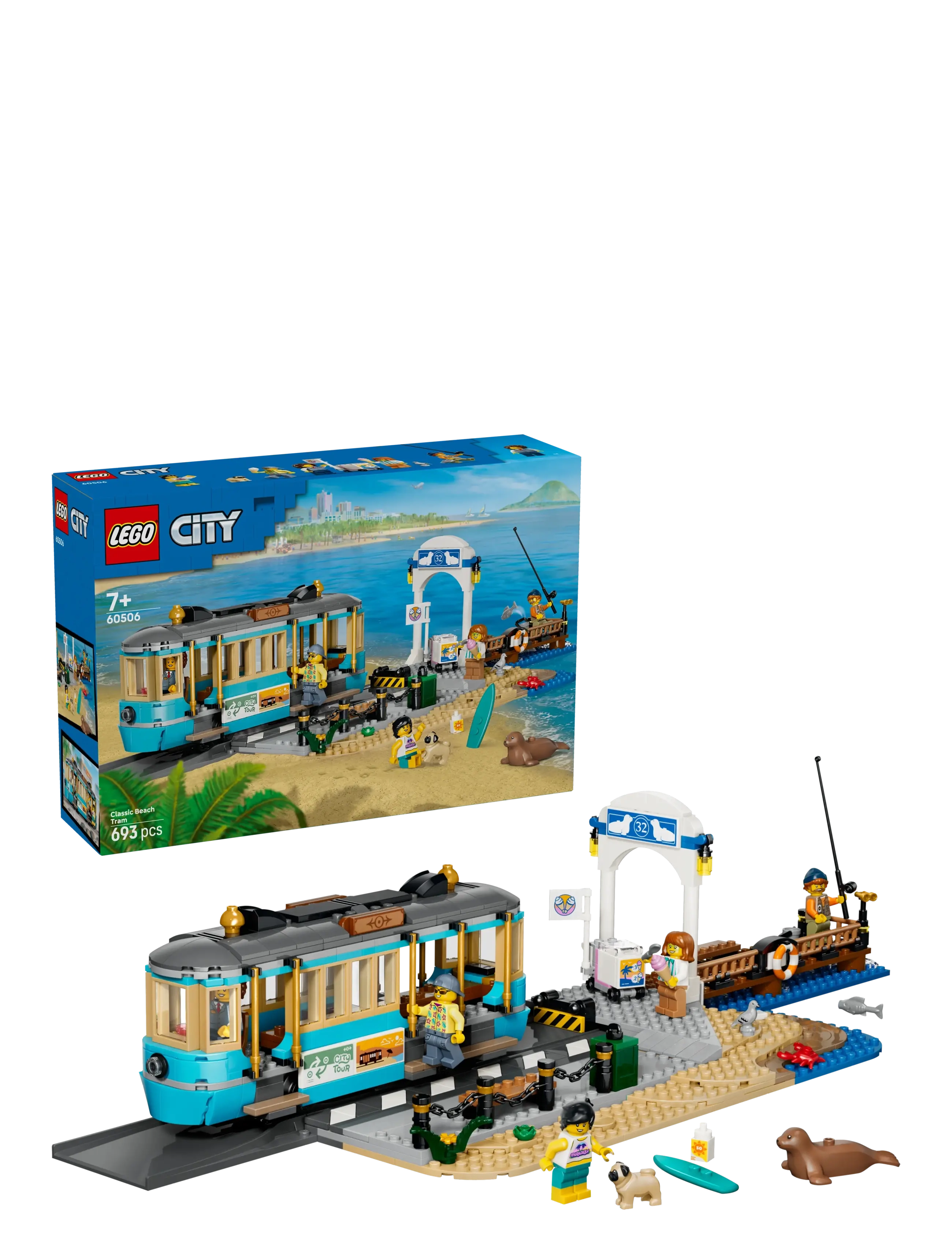 LEGO Klassisk Sporvogn Med Strandstop 60506, One Size, Lego Spielzeug, Mehrfarbig/gemustert - city, Kinder