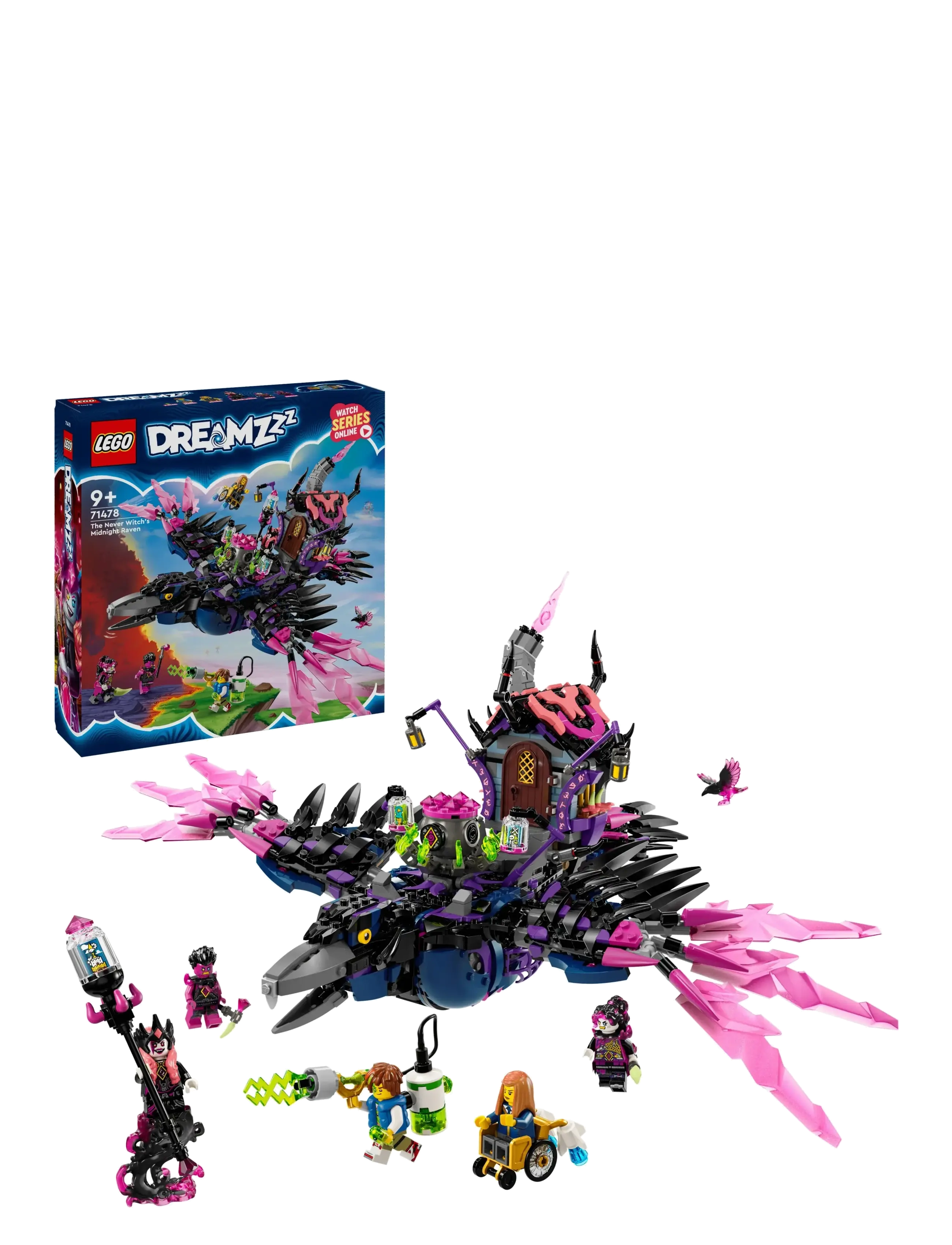 LEGO Aldrig-Heksens Midnatsravn 71478, One Size, Lego Spielzeug, Mehrfarbig/gemustert - Lego Dreamzzz , Kinder