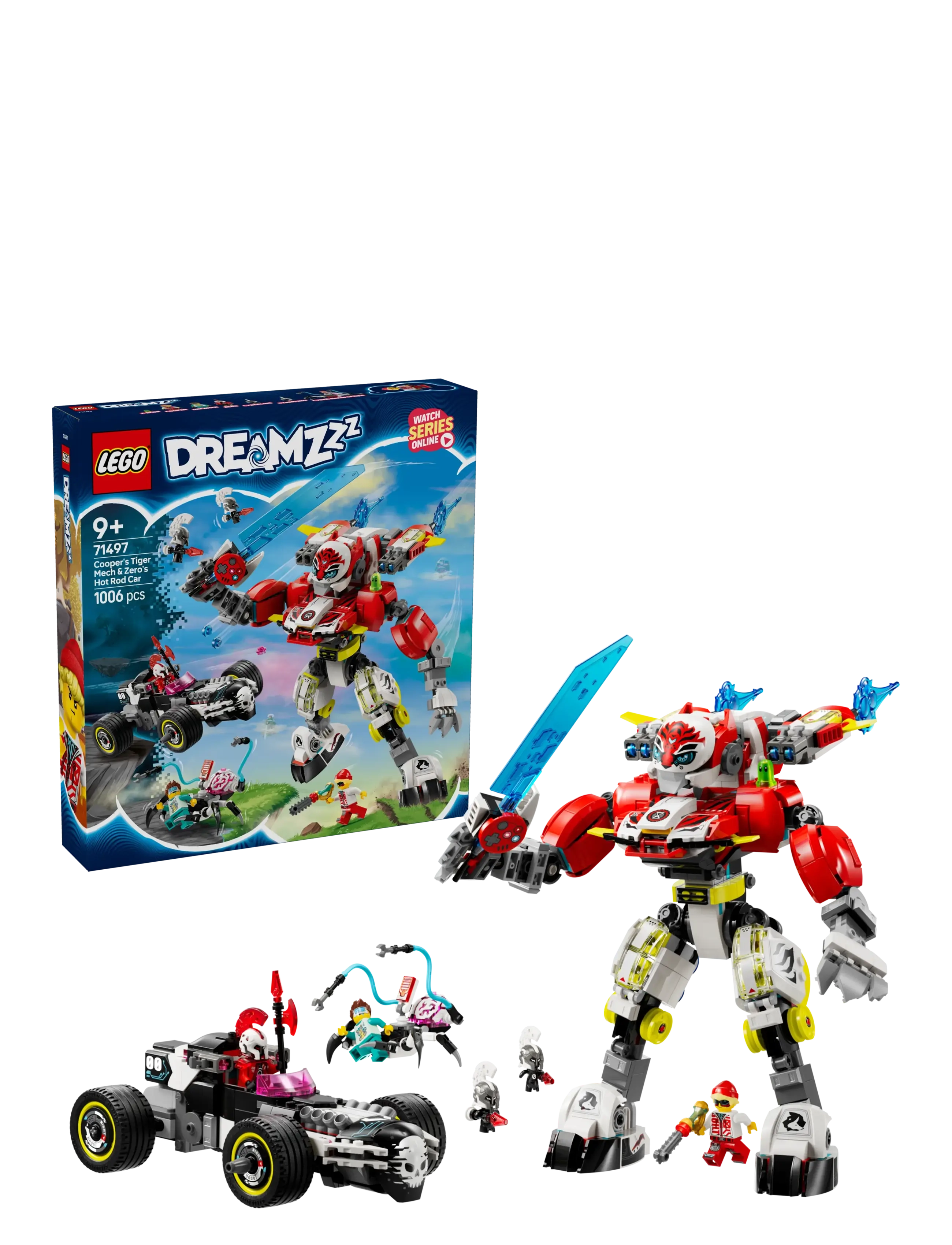 LEGO Cooper's Tiger Mech & Zero's Hot Rod Car Toy 71497 (LGO71497