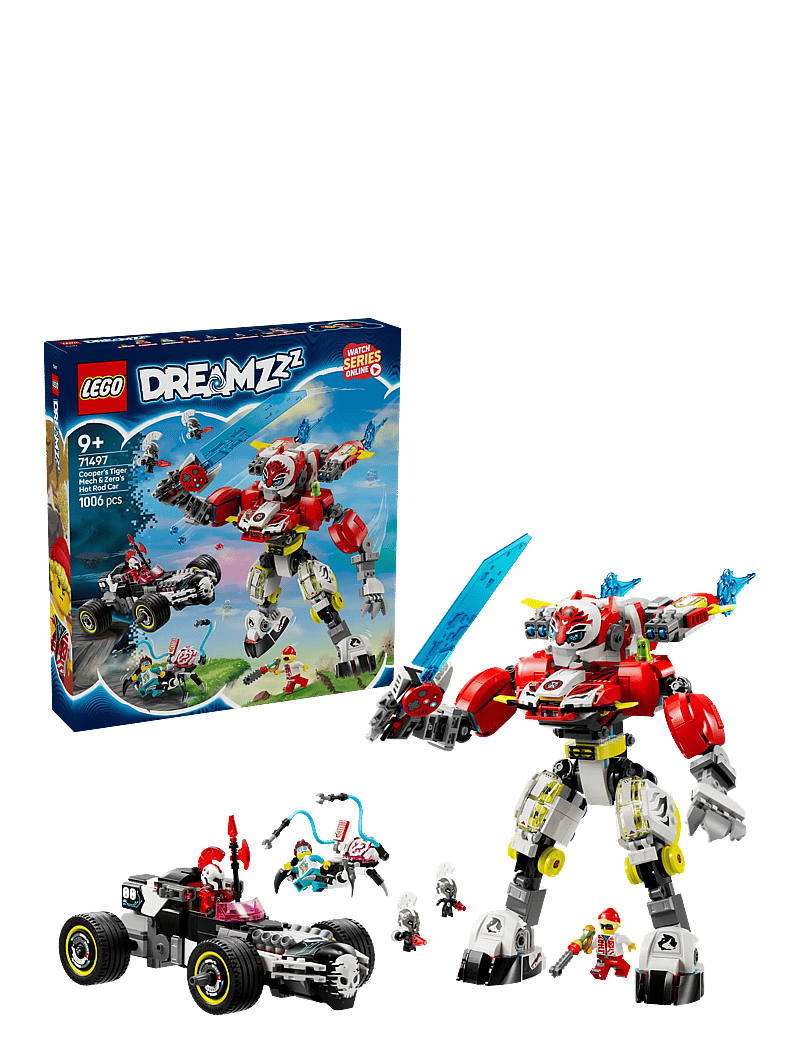 LEGO - Cooper’s Tiger Mech & Zero’s Hot Rod Car Toy 71497 - lego dreamzzz™ - multi - 0