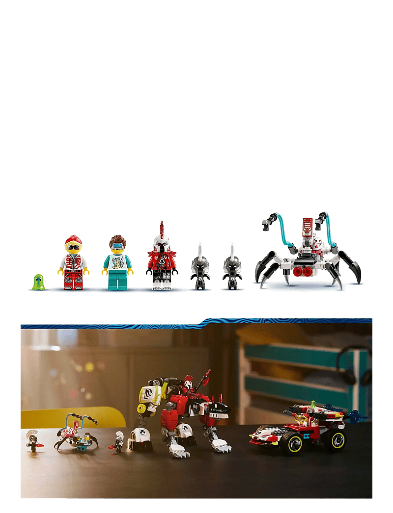 LEGO - Cooper’s Tiger Mech & Zero’s Hot Rod Car Toy 71497 - lego dreamzzz™ - multi - 3