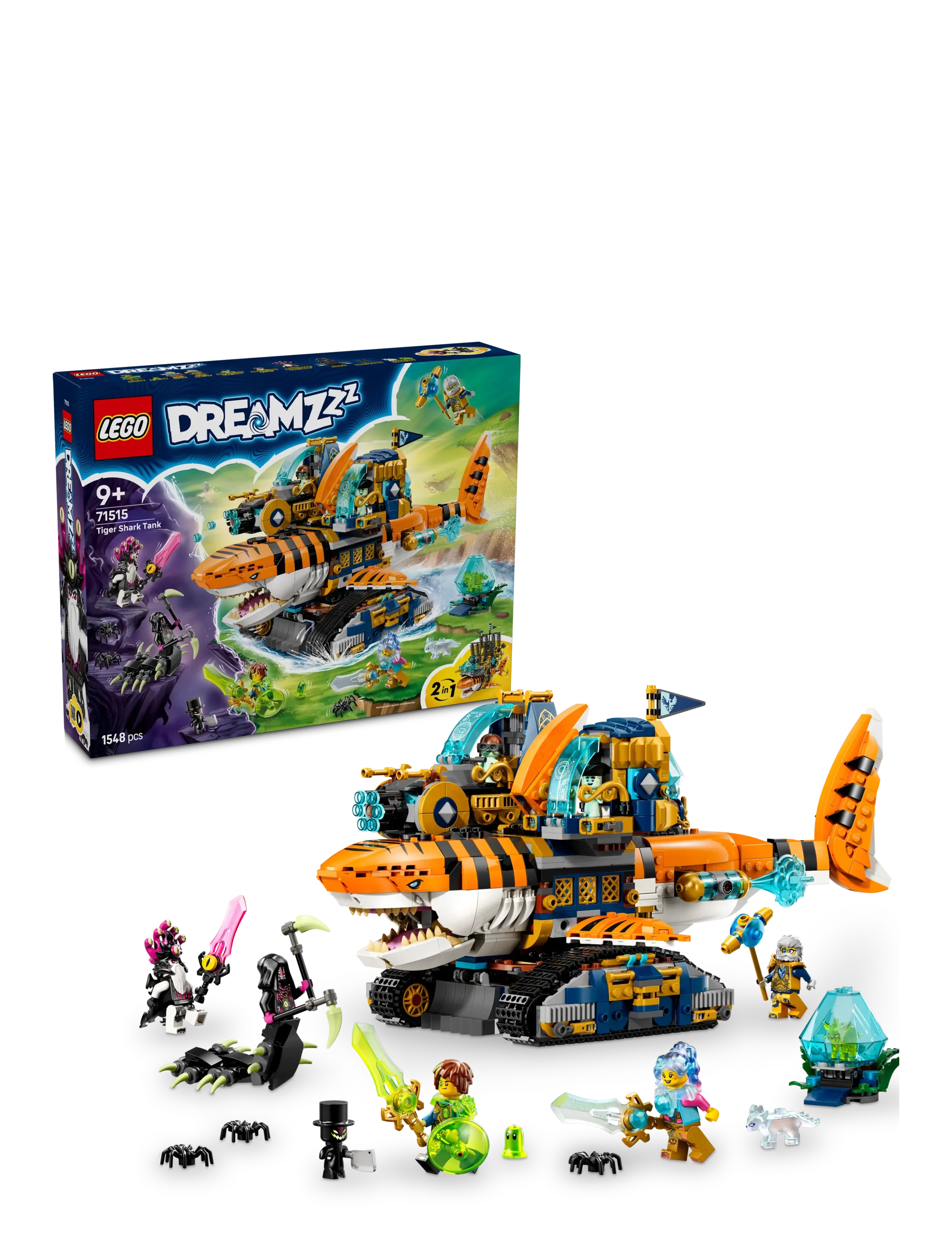 LEGO Tigerhaj-Kampvogn 71515, One Size, Orange, Lego Legetøj > Lego Dreamzzz, Børn