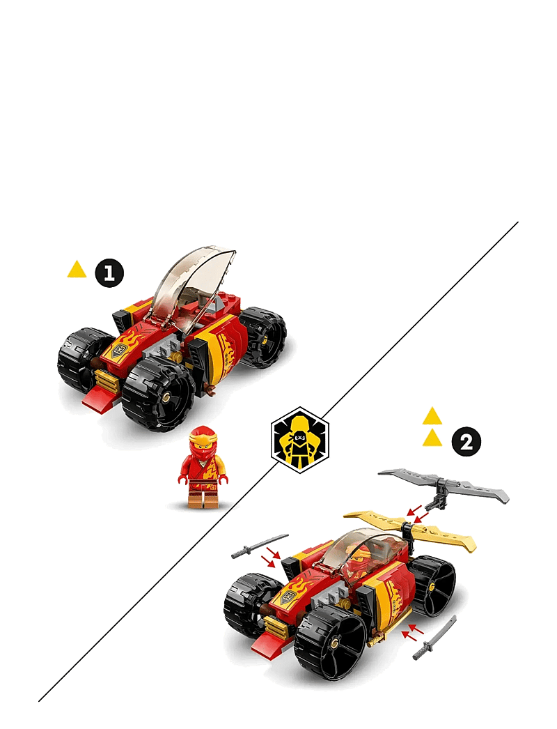 LEGO - Kai’s Ninja Race Car EVO 71780 Building Toy Set - lego ninjago - multicolor - 4