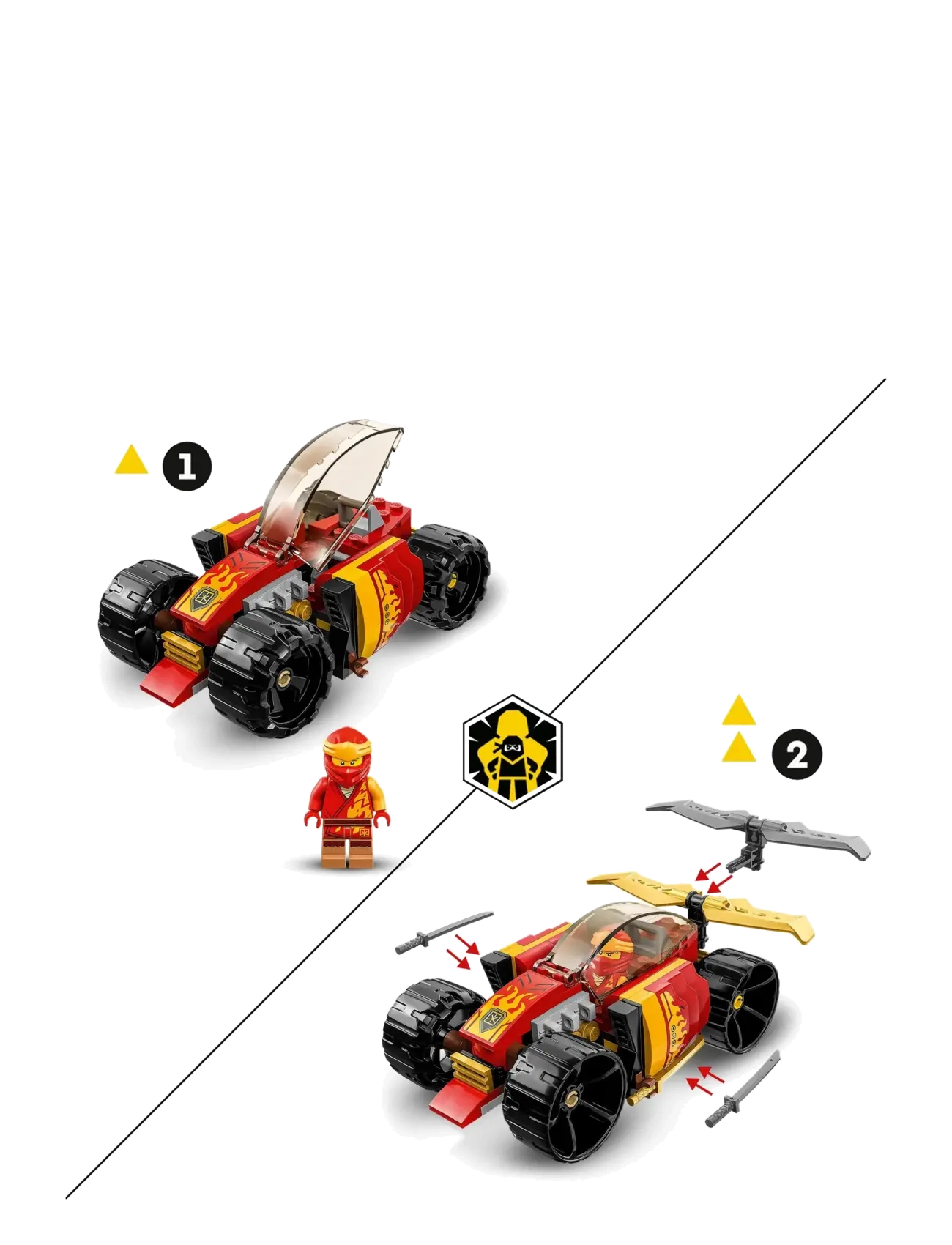 LEGO - Kai’s Ninja Race Car EVO 71780 Building Toy Set - lego ninjago - multicolor - 4