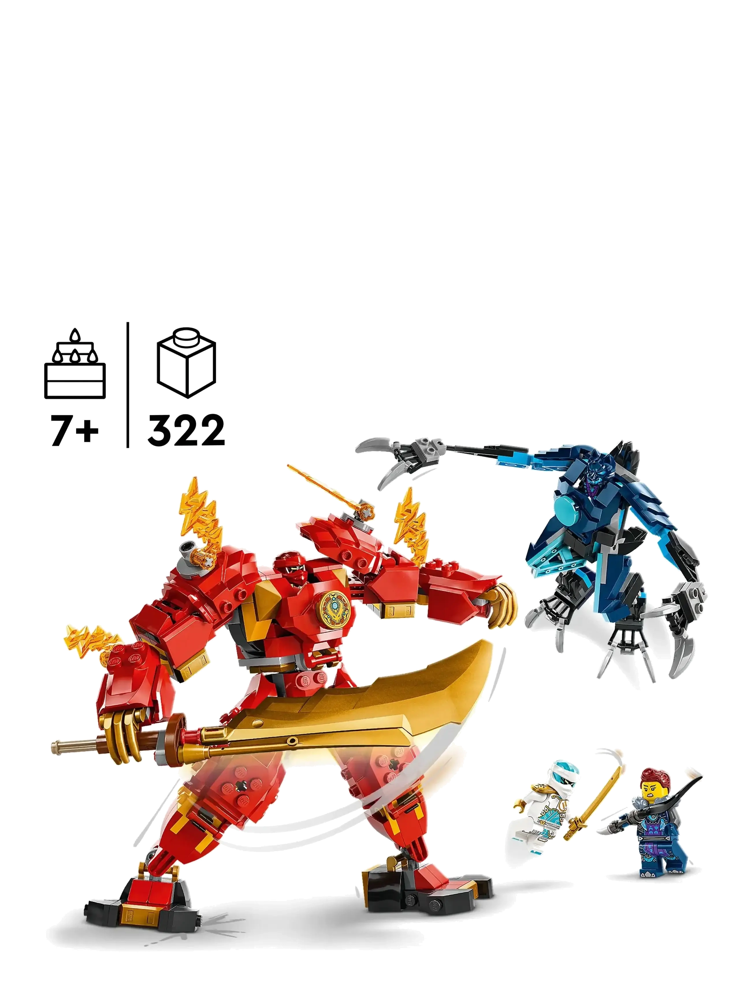 LEGO - Kai’s Elemental Fire Mech Toy 71808 - lego ninjago - multi - 1