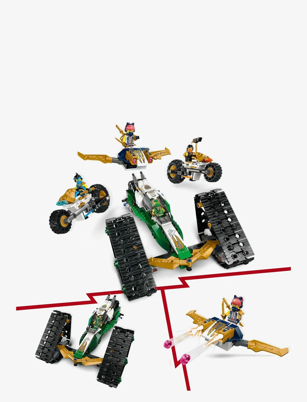 LEGO - Ninja Team Combo Vehicle 4-in-1 Toy 71820 - lego ninjago - multi - 3