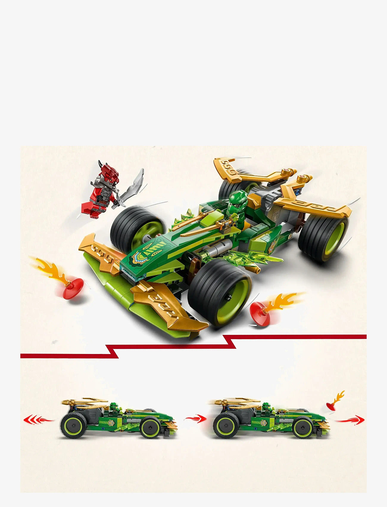 LEGO - Lloyd’s Pull-Back Race Car Pretend Play Toy Set 71828 - lego ninjago - multi - 3