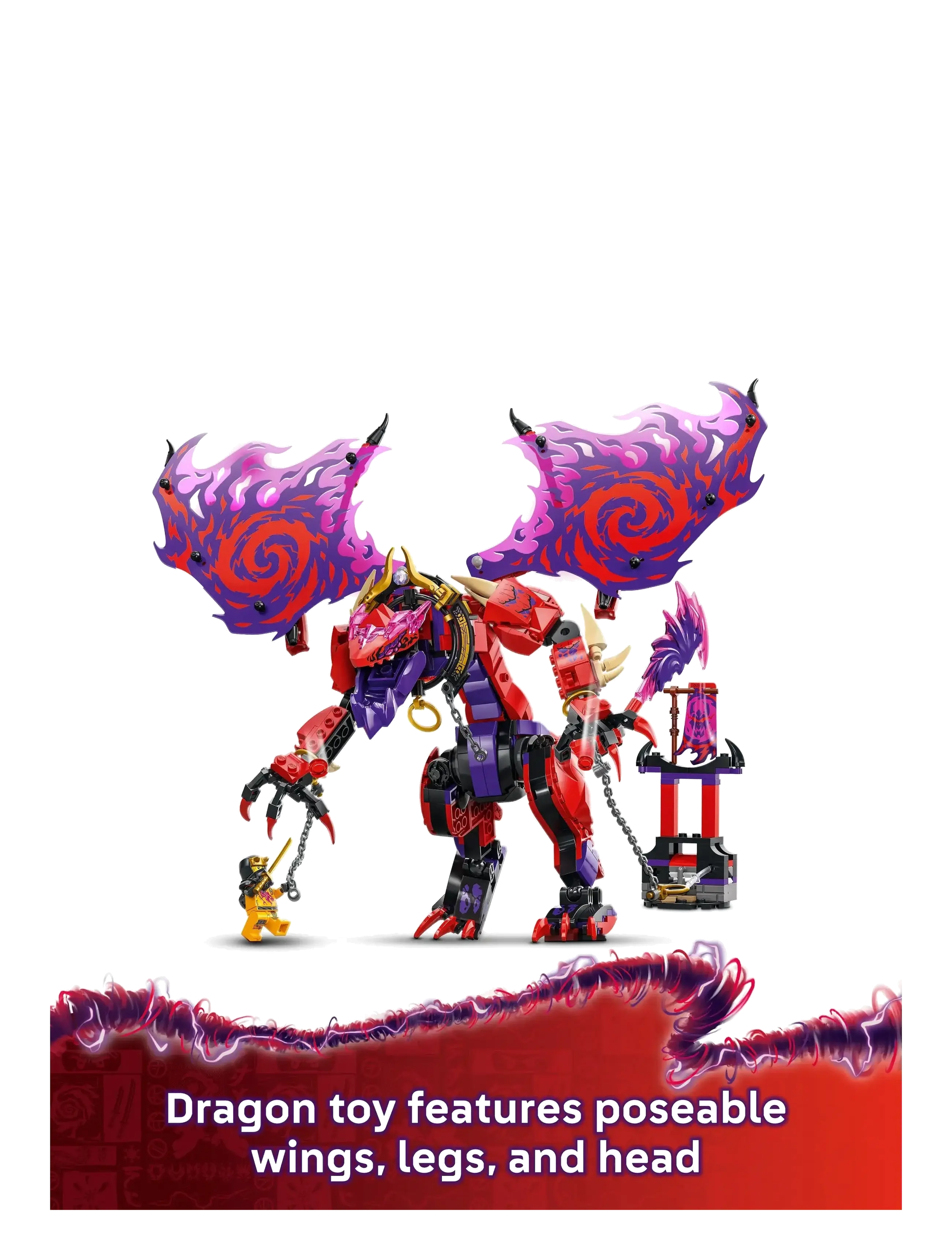 LEGO - Thunderfang Dragon of Chaos Ninja Toy Set 71832 - lego ninjago - multi - 3